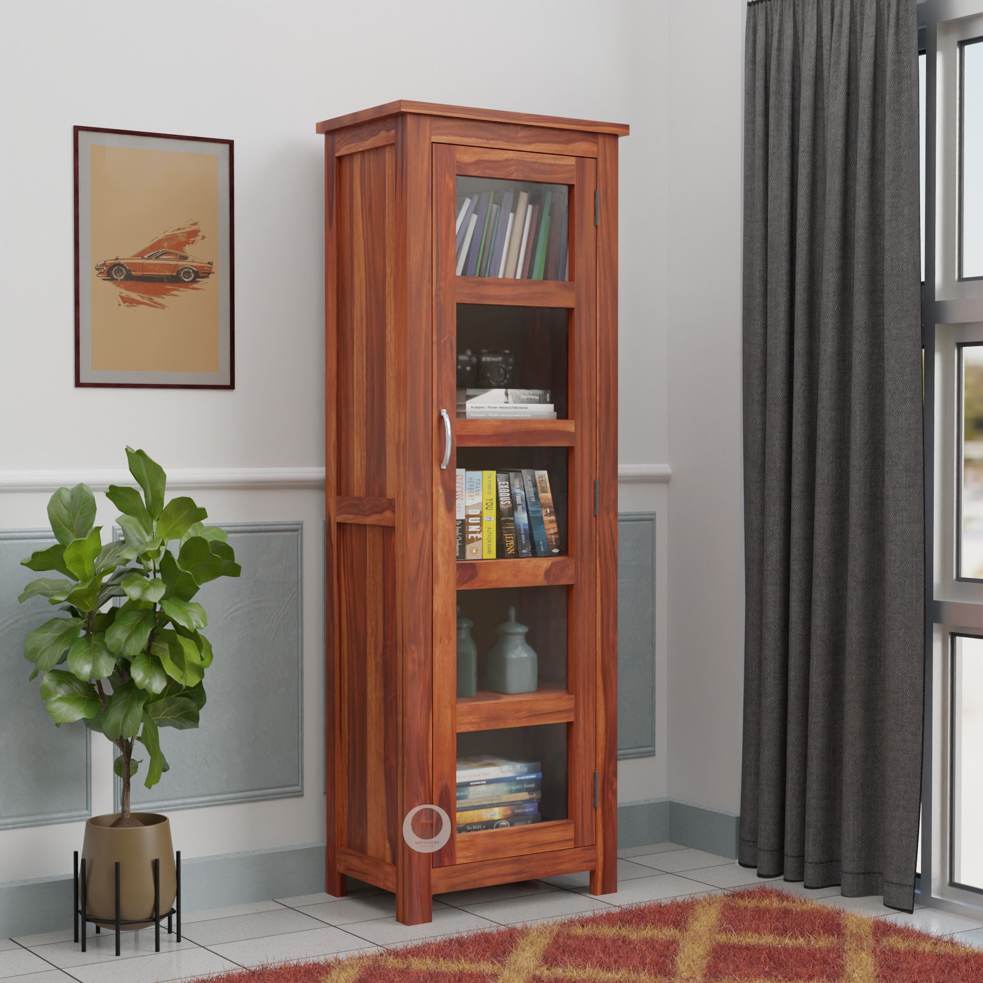 rozwood arts RZ-BS-HNY Solid Wood Close Book Shelf-picture-15