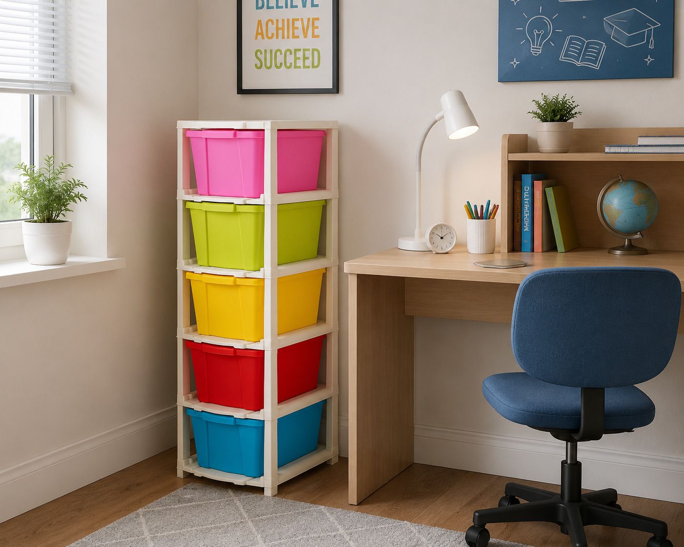 ak10zone 5 LAYER Foldable Plastic Book Shelf Storage Cabinet Plastic Semi-Open Book Shelf-picture-20