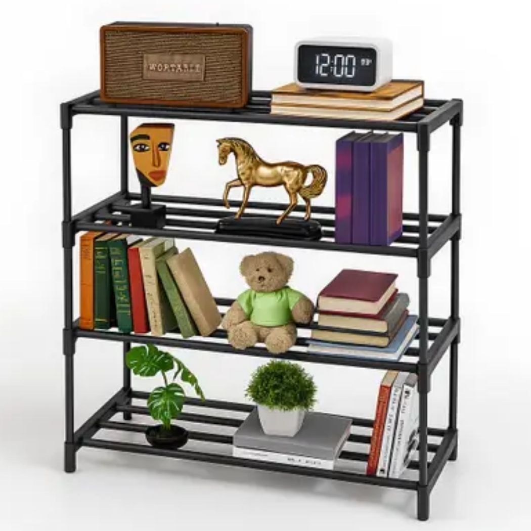 SimpleHome Plastic Book Shelf Rack Plastic Open Book Shelf-image-5