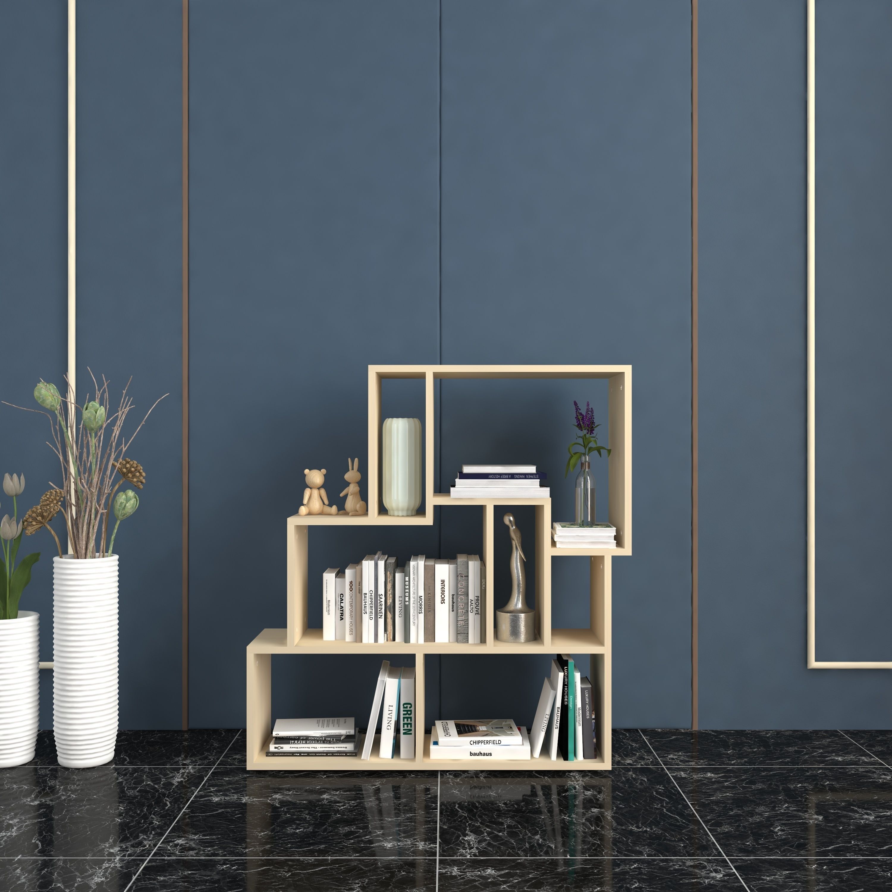 spacesbyu Oak Versa Book Shelf with Multiple Shelves | Engineered Wood Open Book Shelf-picture-13