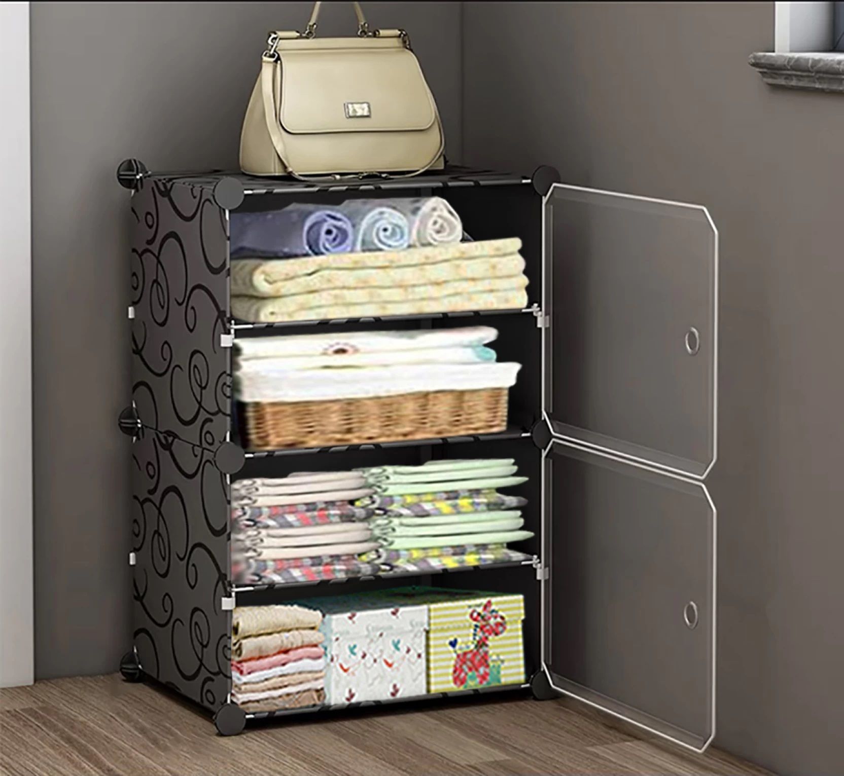 sampri 4 Layer Simple Bookshelf/Multipurpose Rack/Children Bookcases/File Rack Office Metal Open Book Shelf-picture-10
