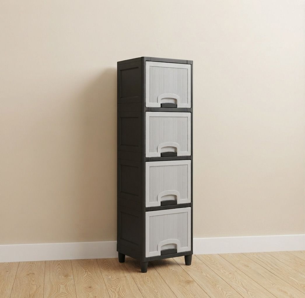 maxtid Compact Plastic Storage Cabinet with Deep Drawers for Space Saving Storage Plastic Open Book Shelf-picture-48