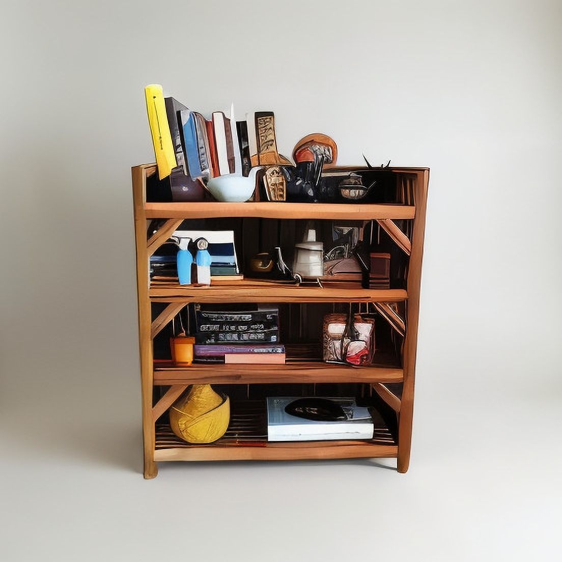 quees A1SOLID wooden bamboo shoe rack 4shelves Bamboo Open Book Shelf-picture-15