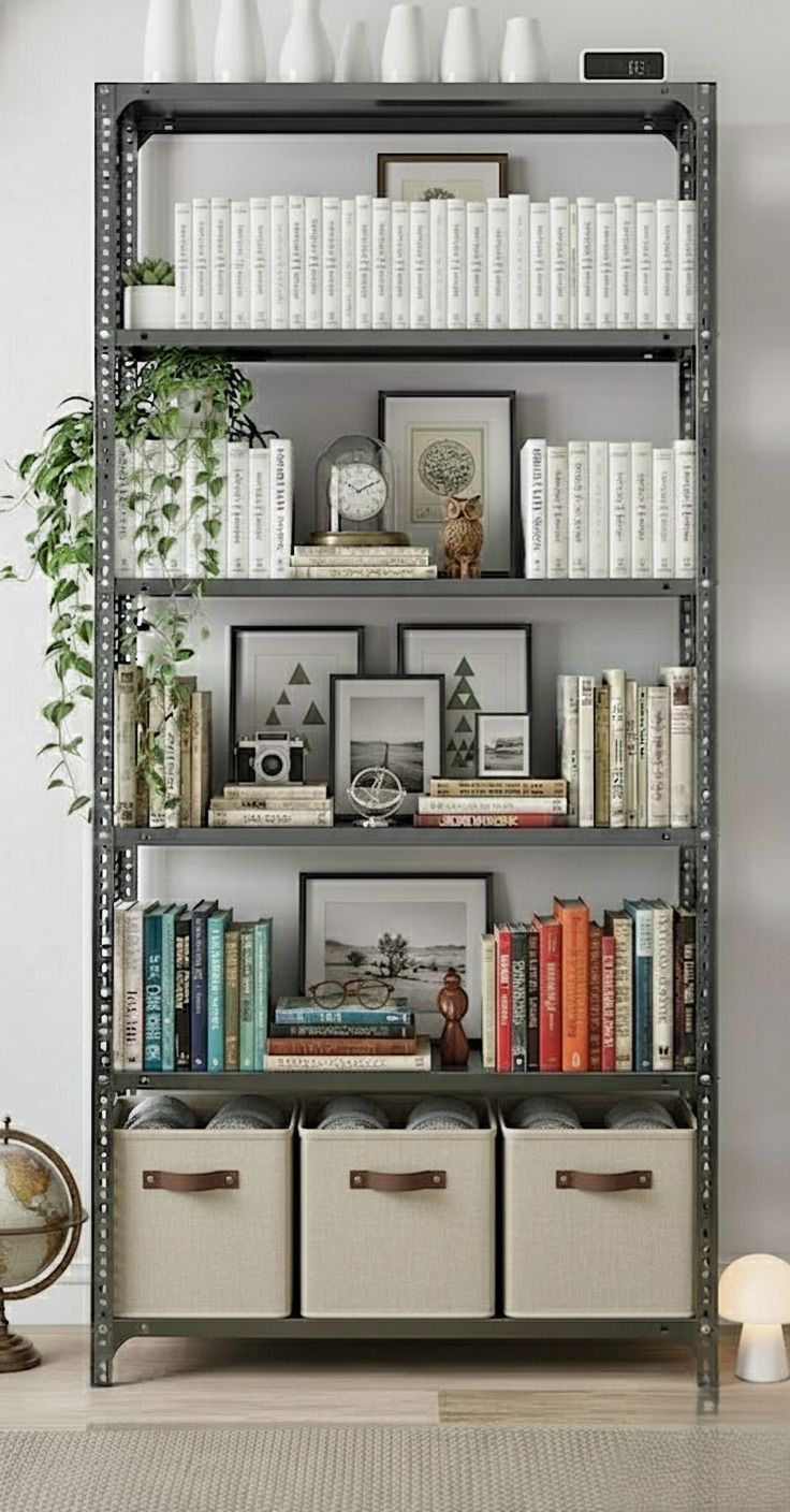 spacious Slotted Angle CRC Steel 6 Shelf Rack 72x36x12 Inch Storage Unit Metal Open Book Shelf-picture-20