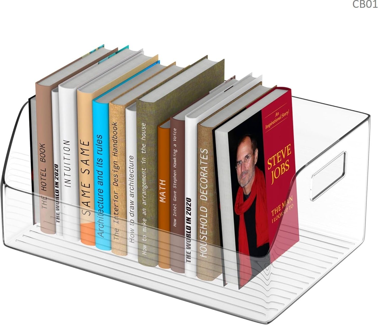 Magazine & Document Holder | Space Saving Storage Rack Plastic Open Book Shelf-image-36