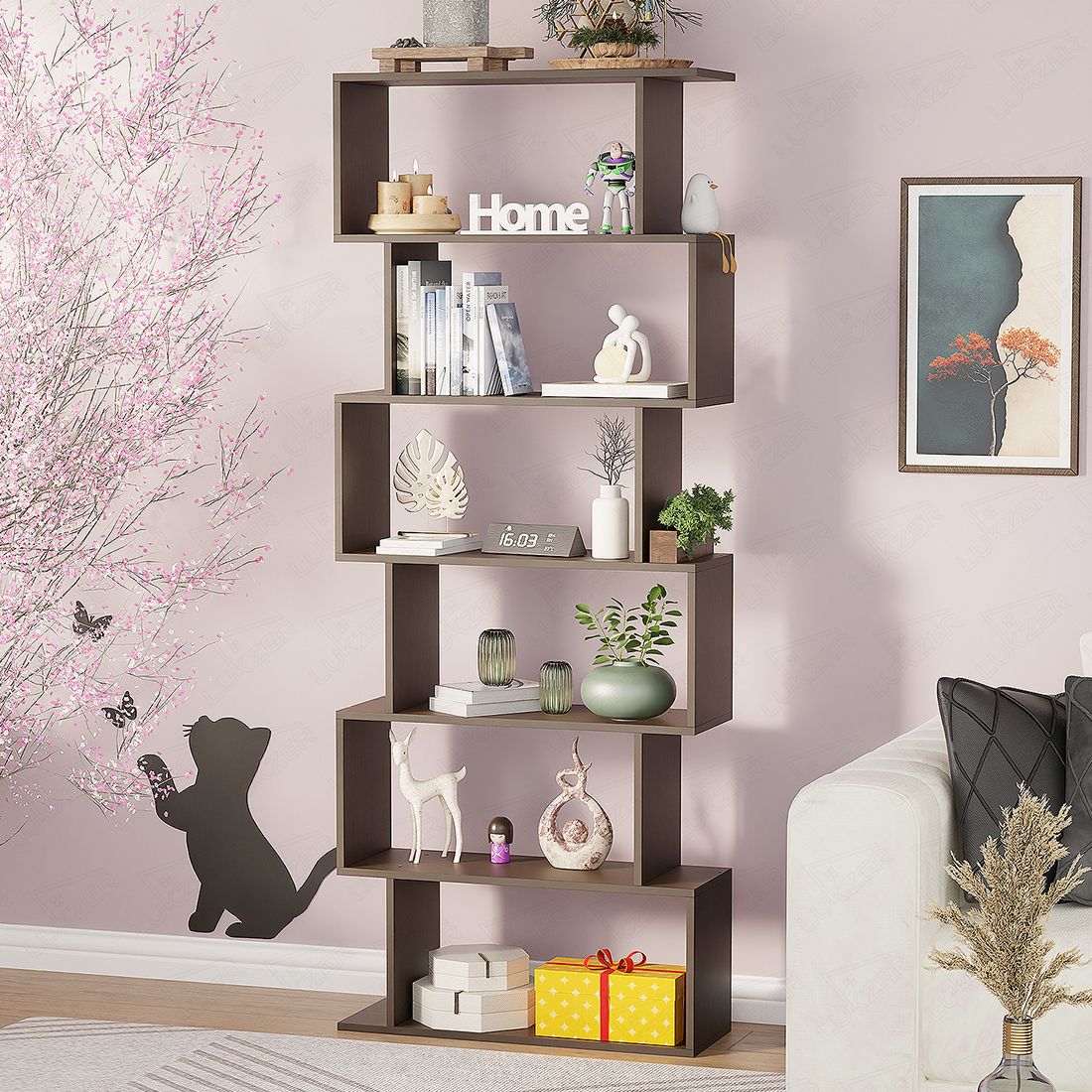 lukzer Engineered Wood Open Book Shelf-picture-11