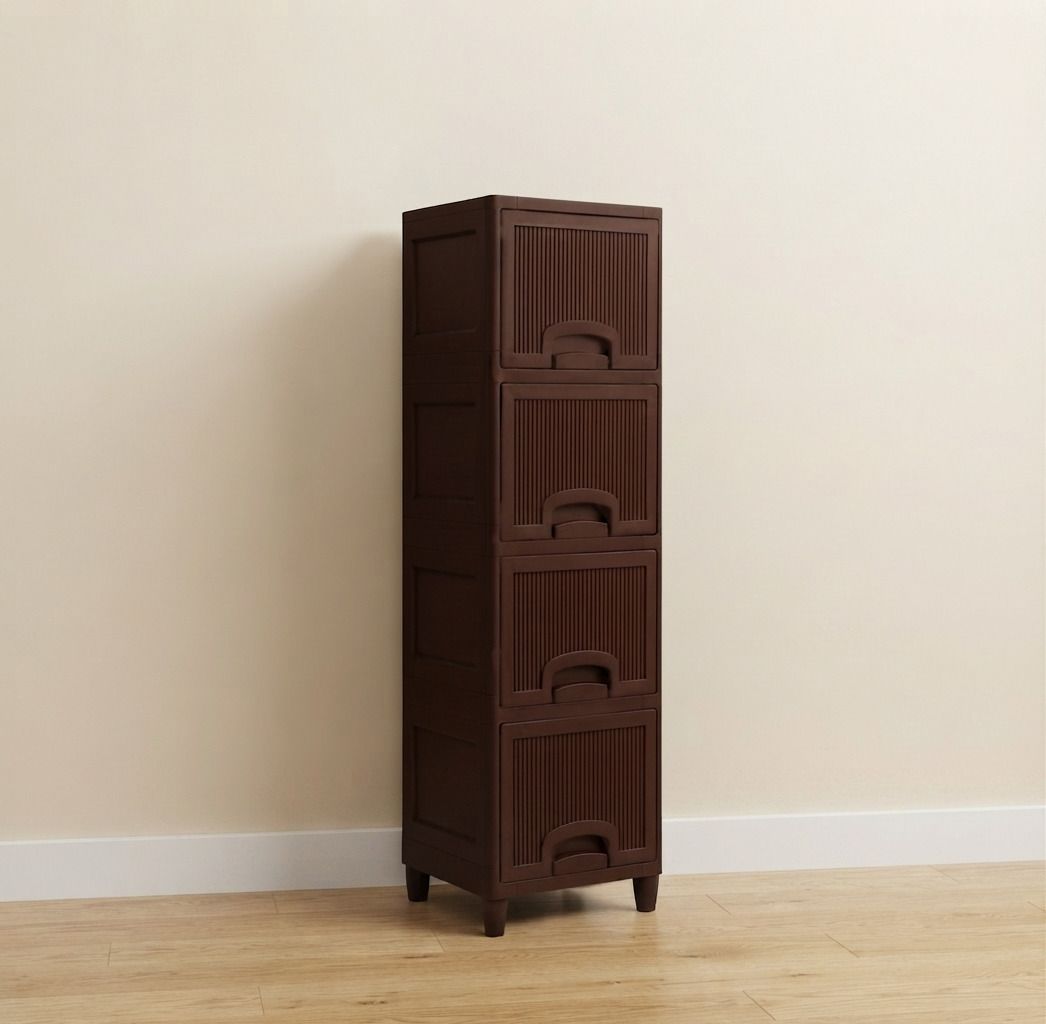 Modular Plastic Storage Cabinet Drawer Organizer Plastic Open Book Shelf-image-0
