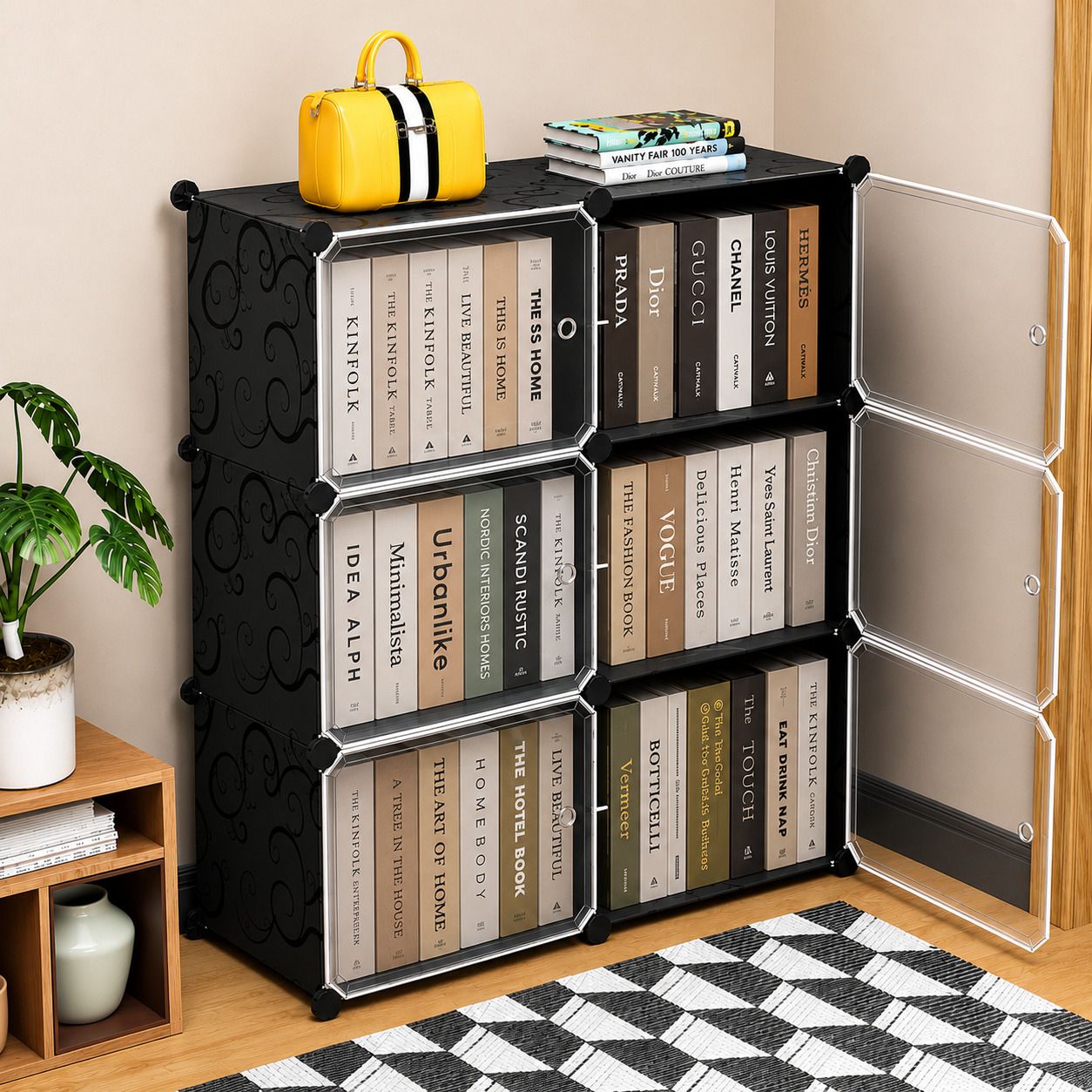 hayosha 6-Door 6-Shelf Plastic Adults Book Organizer Multipurpose Metal Open Book Shelf-picture-26
