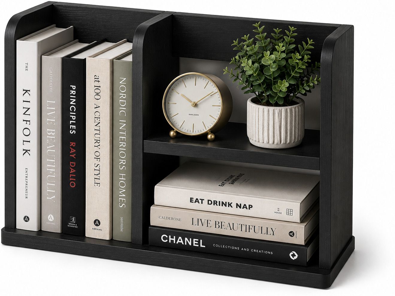 Designer Wooden Desk Organizer & Bookshelf for Study & Office Desk Engineered Wood Open Book Shelf-image-12