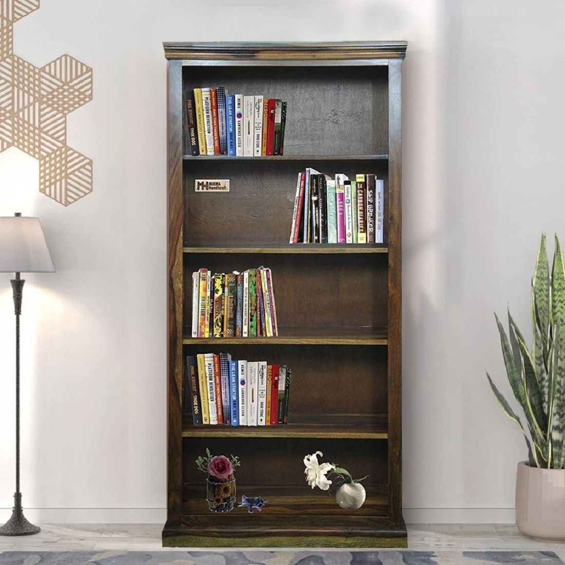 meera handicraft Sheesham Wood Solid Wood Close Book Shelf-picture-27
