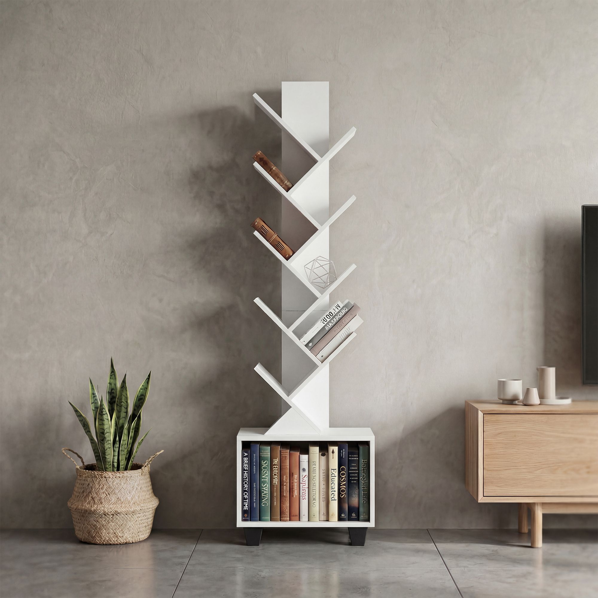 green soul StoryTree 9 Shelves | Multipurpose Wooden for Home Engineered Wood Open Book Shelf-picture-30
