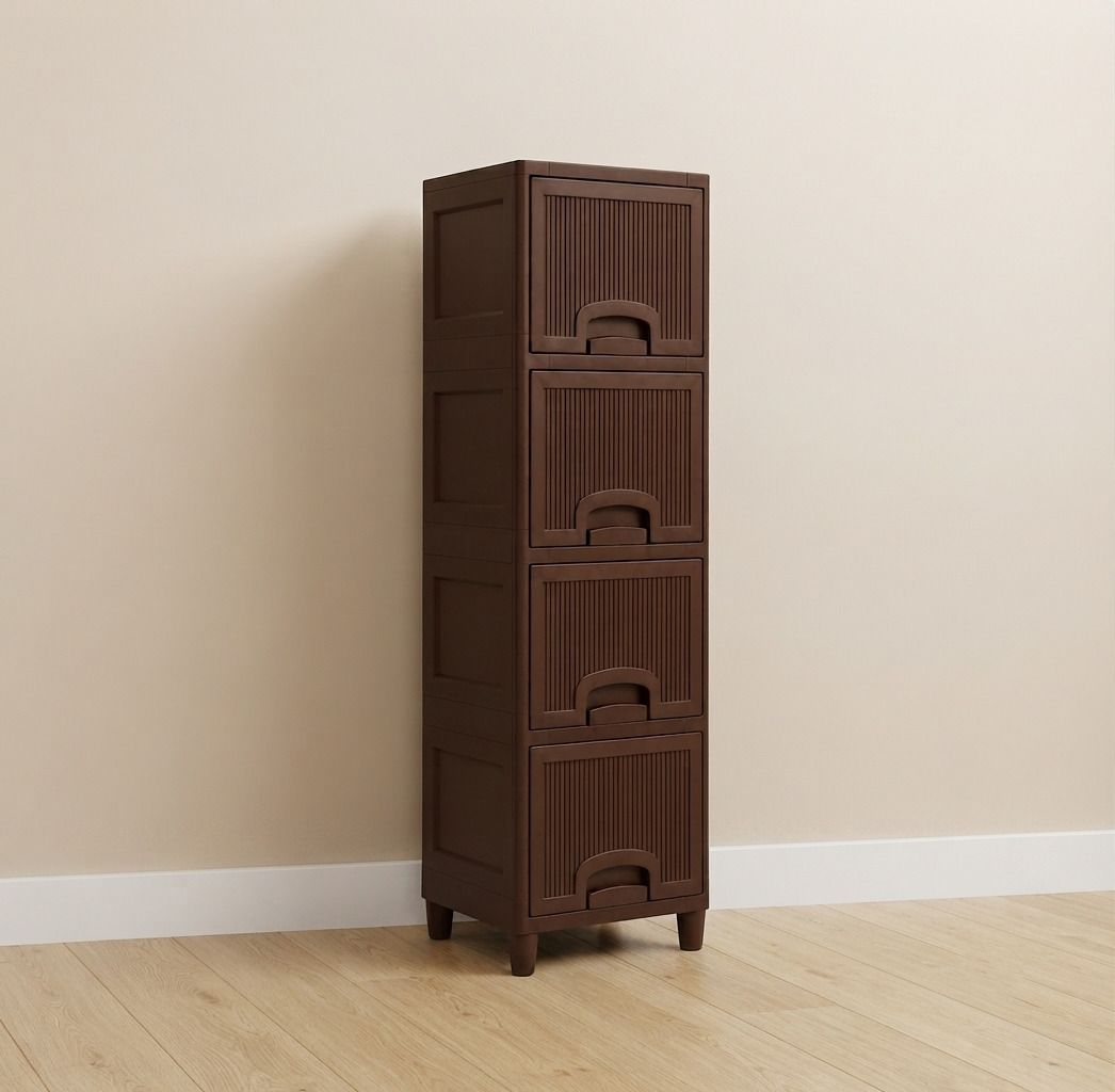 Plastic Modular Cabinet Drawer for Kitchen and Home Plastic Open Book Shelf-image-4