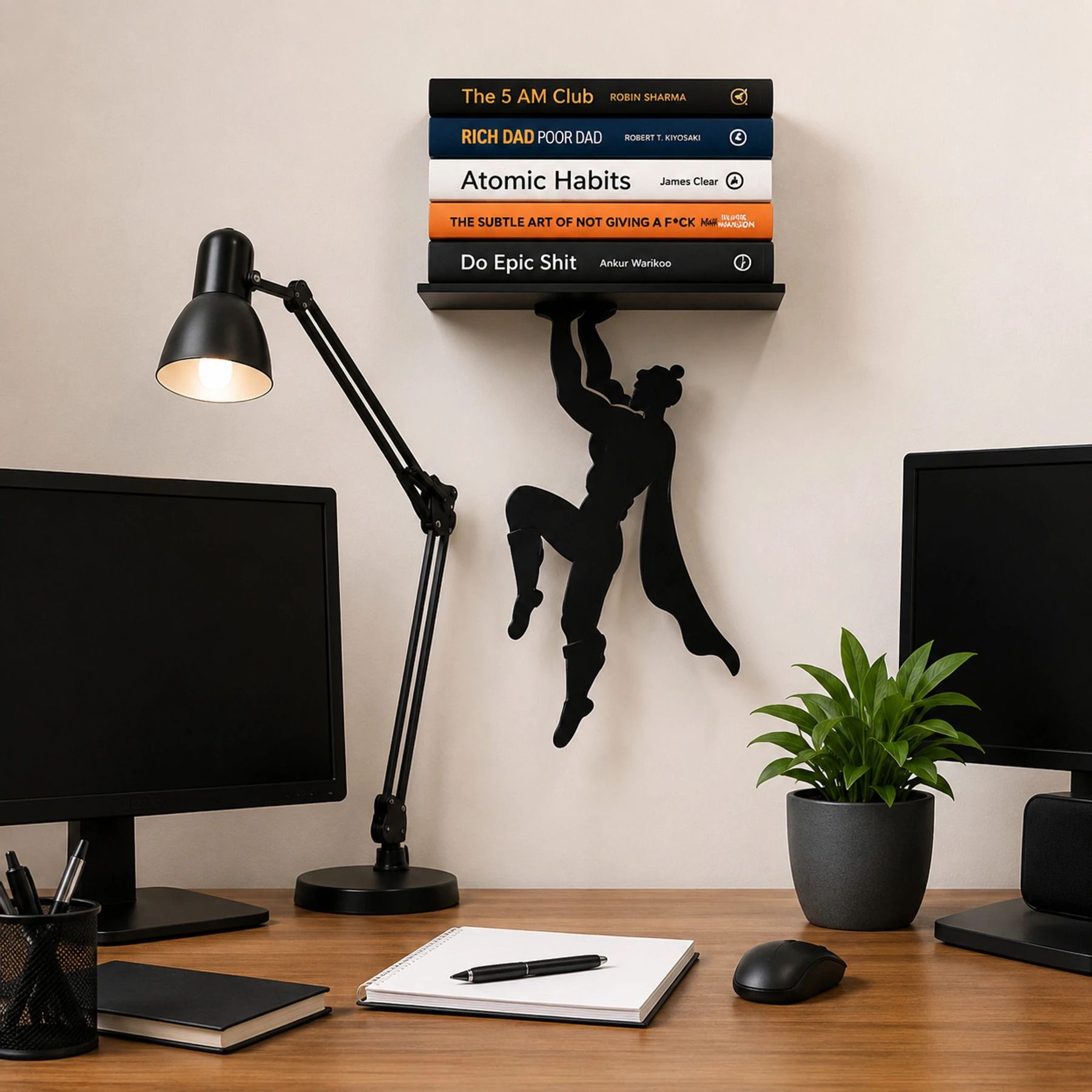 Superhero Wall Hanging Collection Metal Open Book Shelf-image-29