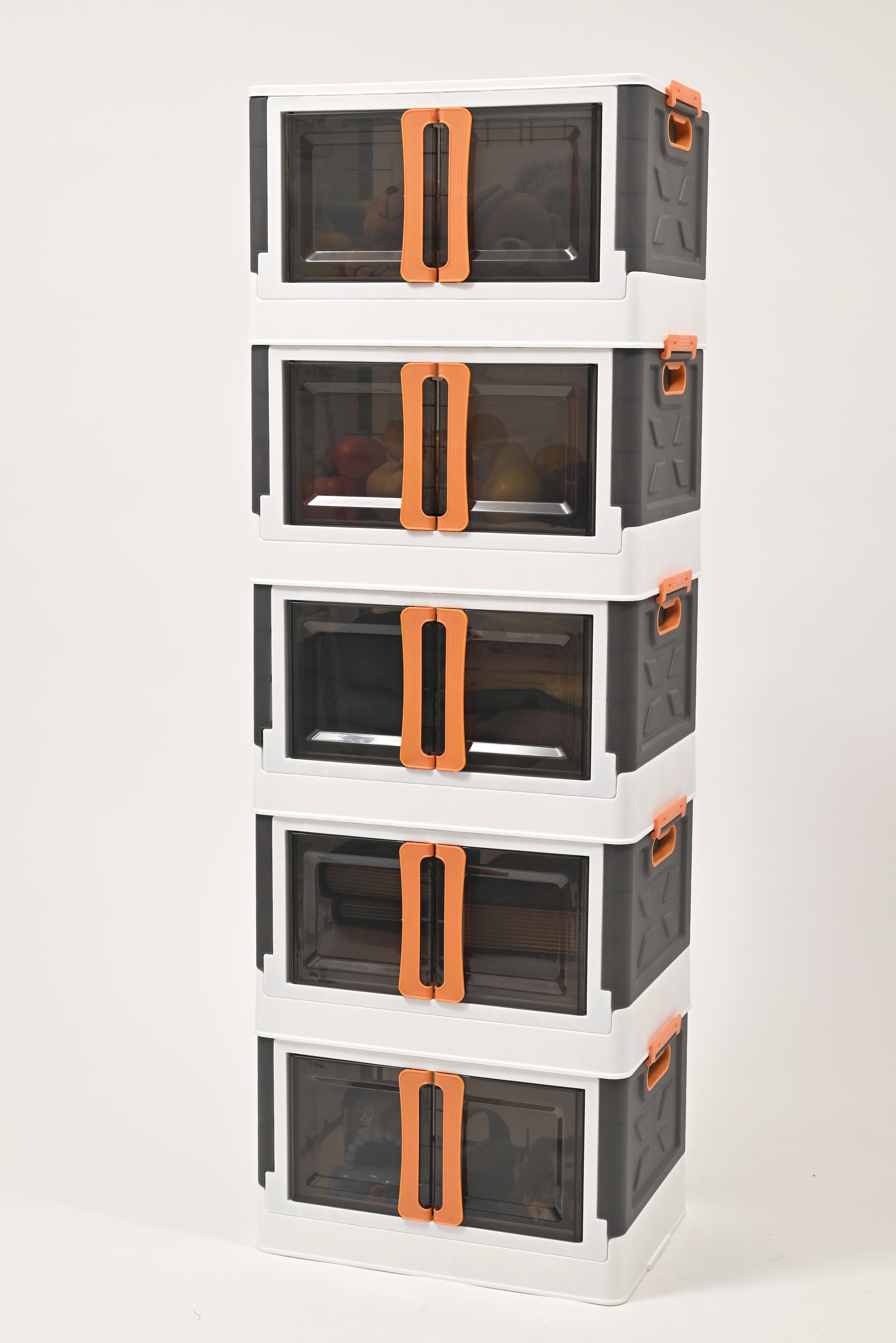 alitex 5 LAYER Foldable storage Plastic Semi-Open Book Shelf-picture-6