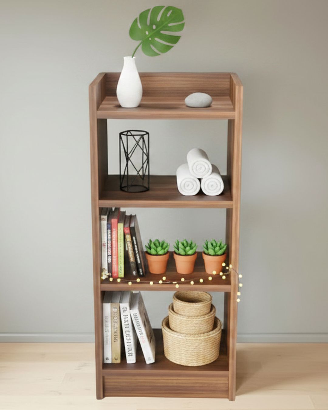 sbf furniture Modern Compact Wooden Bookshelf – 3 Tier Ladder Shelf for Home & Office Decor Engineered Wood Open Book Shelf-picture-33