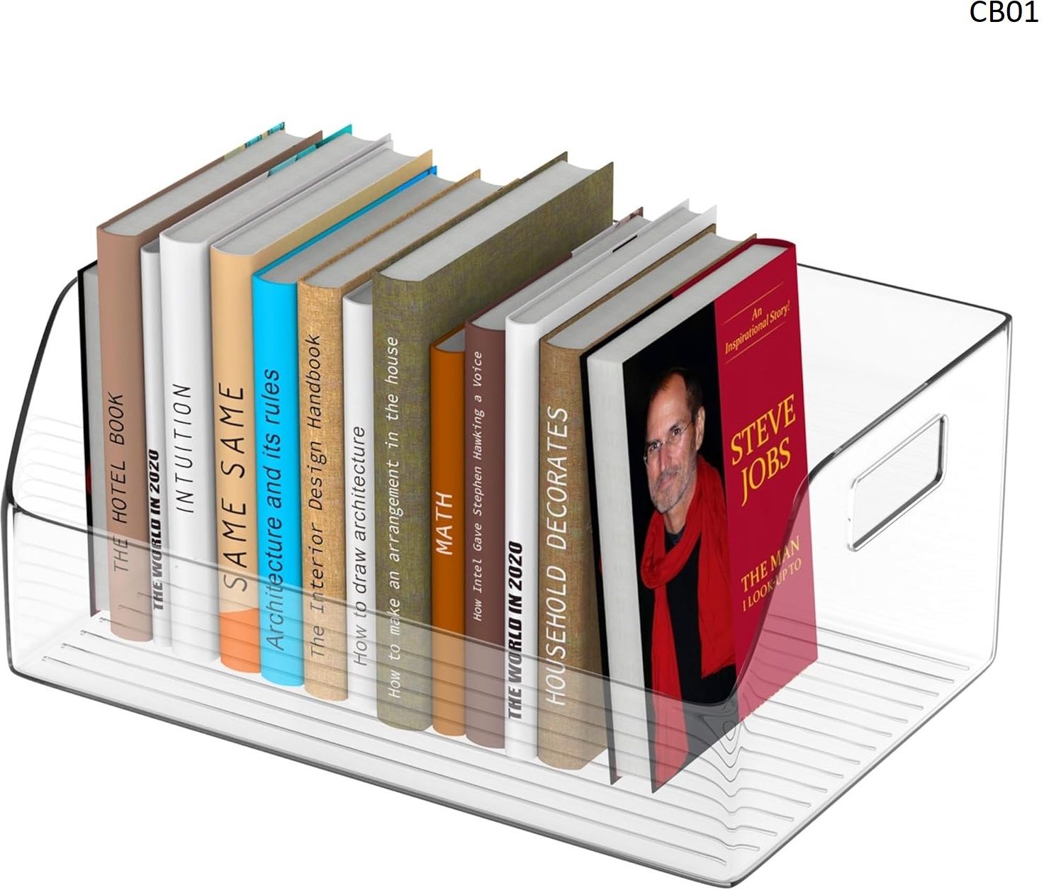Magazine, Files & Notebook Organizer Box | Durable Plastic Holder Plastic Open Book Shelf-image-2