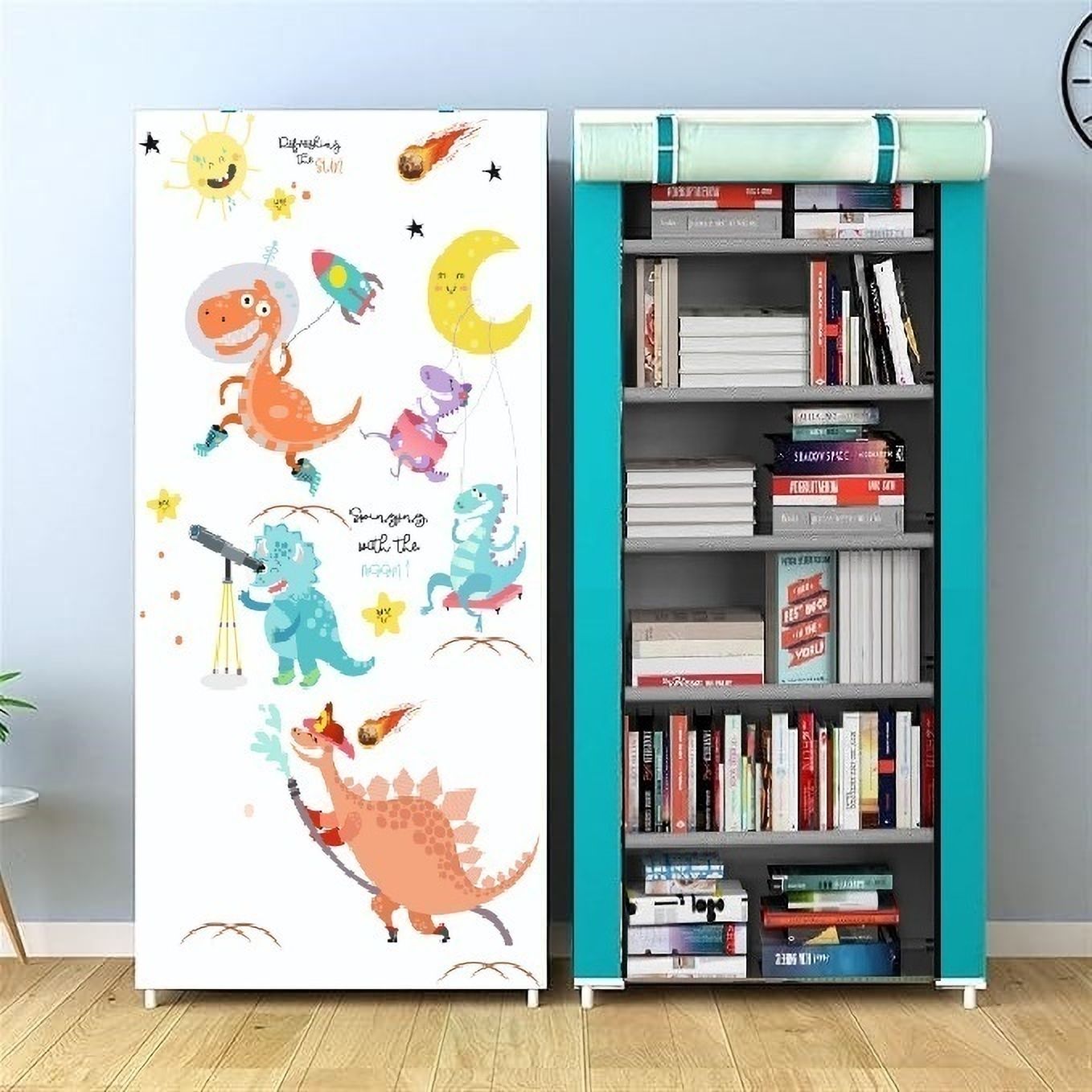 colcum 6 Shelf Plastic Dinasour Plastic Close Book Shelf-picture-35