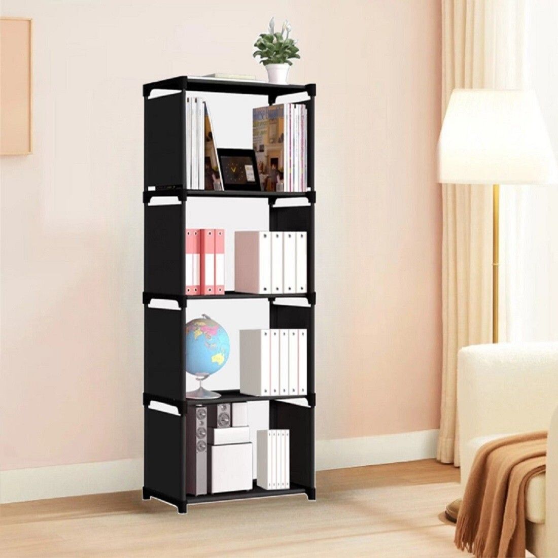 reom enterprise Metal Foldable Open Book Shelf, Book Storage Organizer Shelf for Study Room Metal Open Book Shelf-picture-22