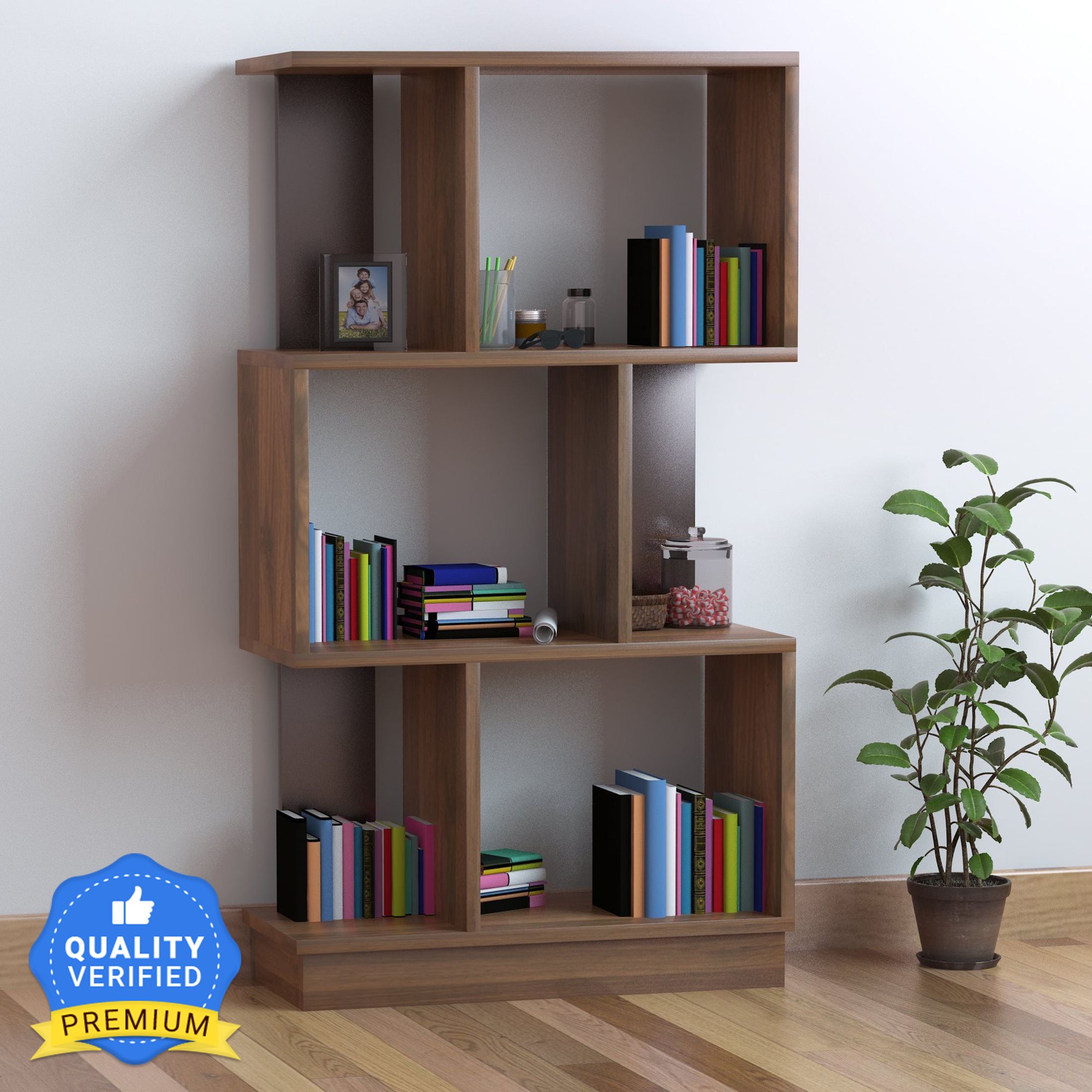 nilkamal Checkers Engineered Wood Open Book Shelf-picture-13