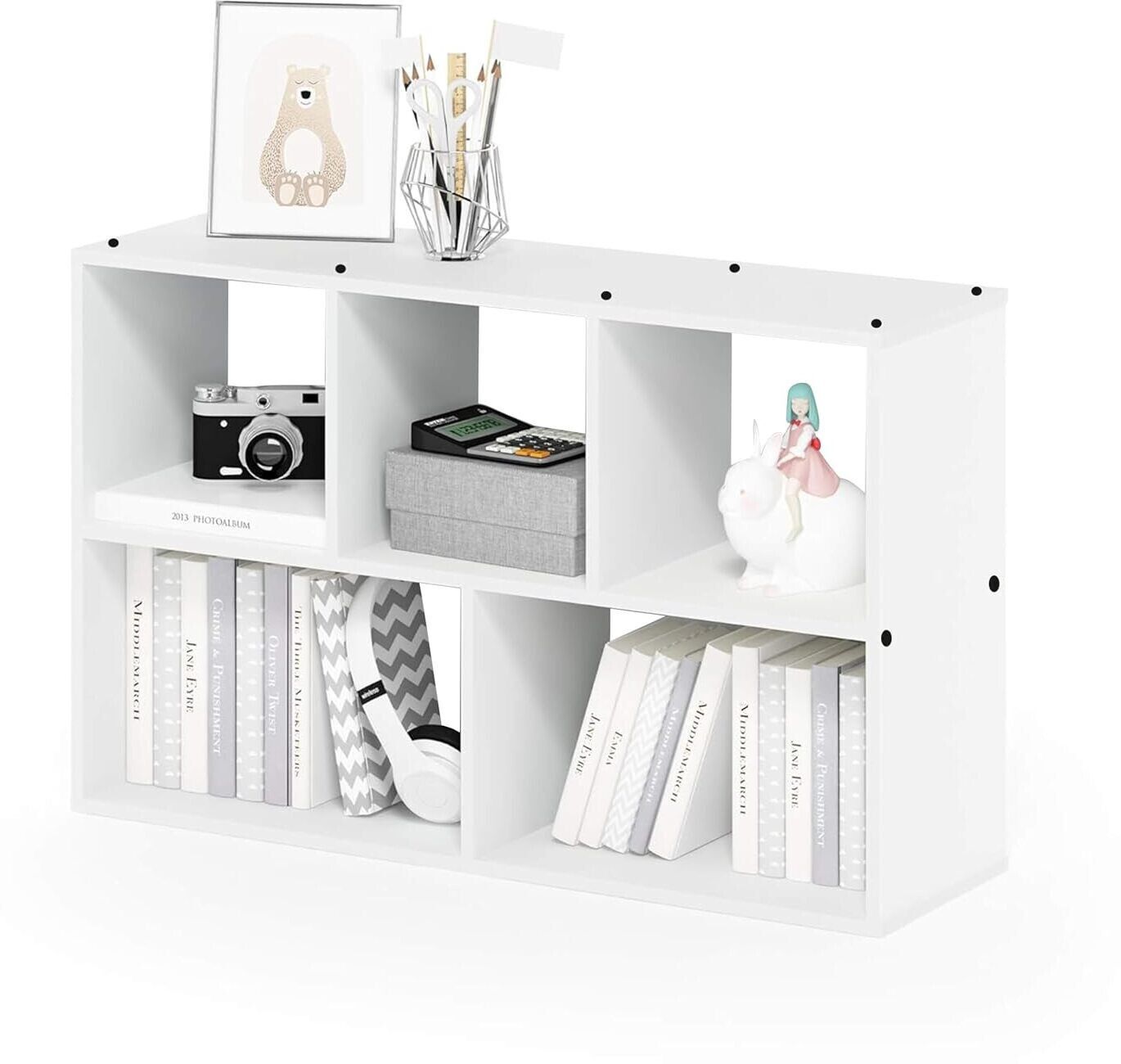 enigmatic woodworks 5 Cube Bookshelf, Multi-Purpose Storage Organizer for Home, Office & Classroom Engineered Wood Open Book Shelf-picture-18