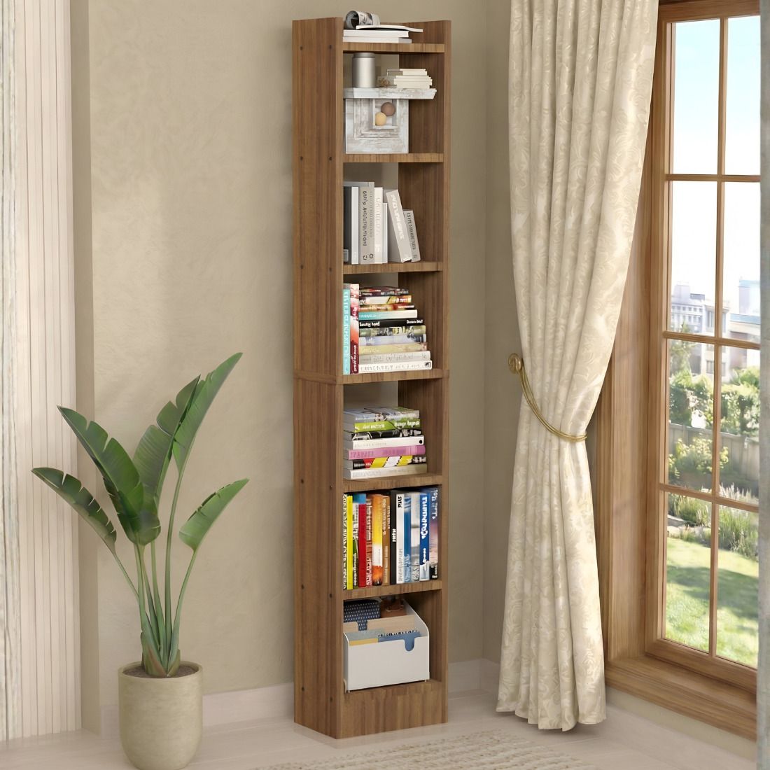 neuspace Eiffel 6 Layer Engineered Wood Open Book Shelf-picture-45
