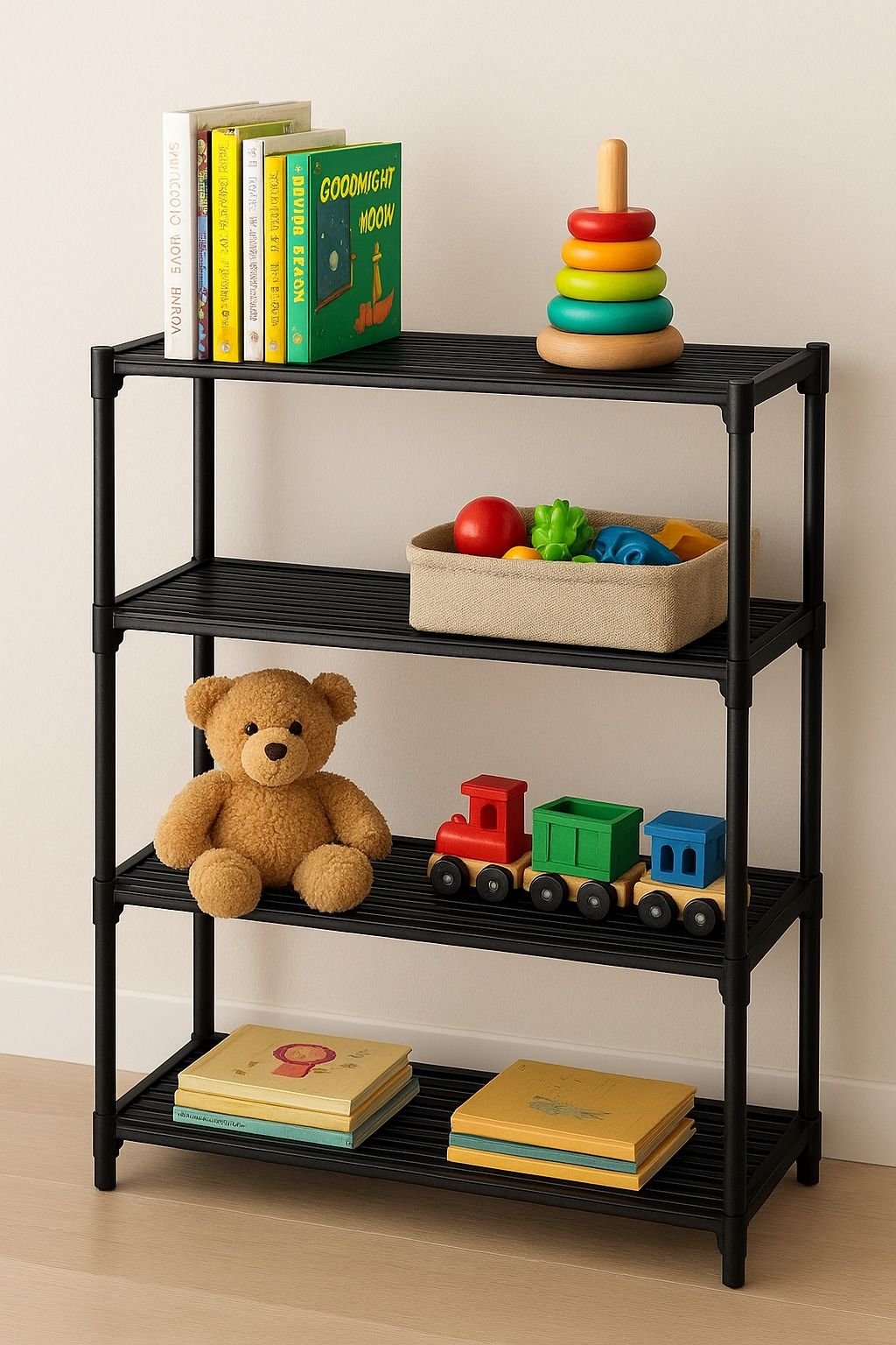 primiza Ample space to store books, plush toys, educational toys, and activity items. Plastic Open Book Shelf-picture-14