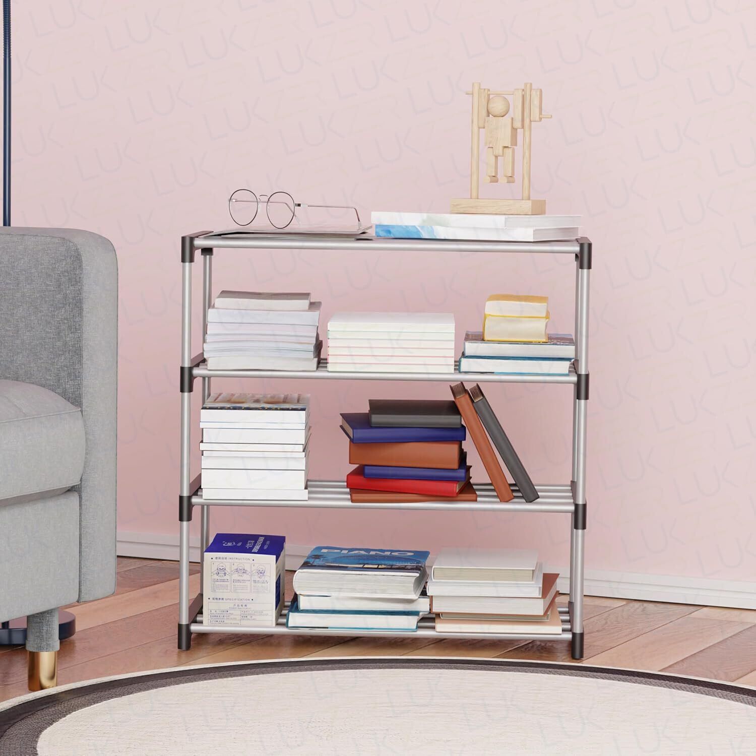 Multipurposar Storage rack Plastic Open Book Shelf
