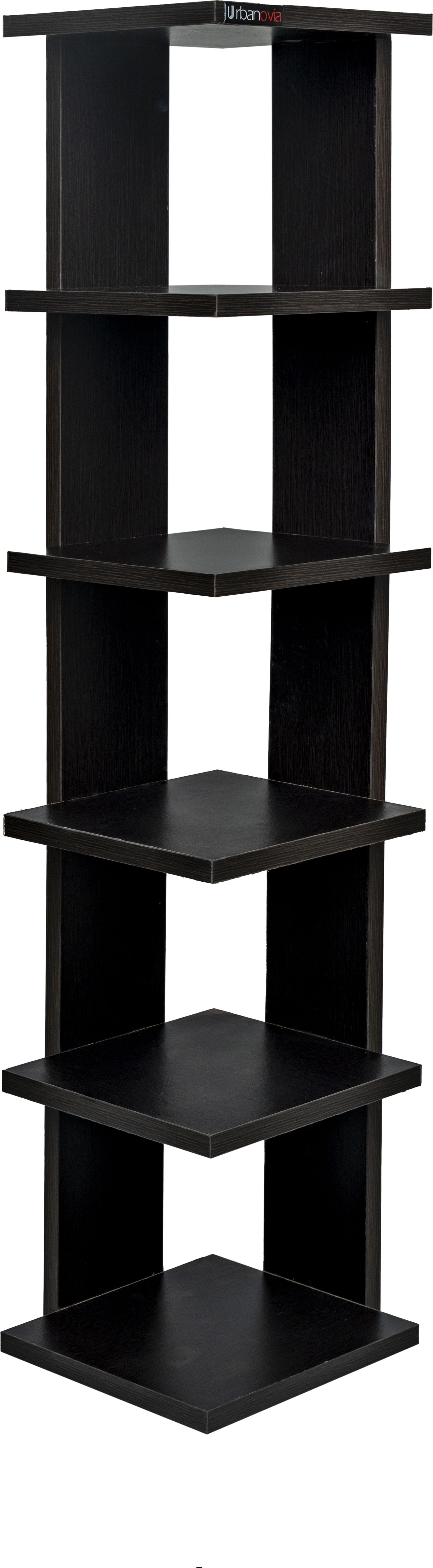 Corner Book Shelf for Bedroom Study and Living Room Engineered Wood Semi-Open Book Shelf