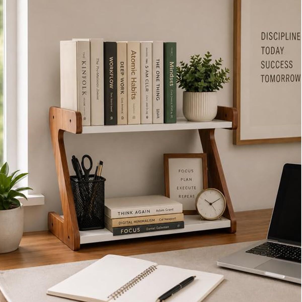 atrac decor WoodNest Bookshelf Series Engineered Wood Open Book Shelf-picture-23