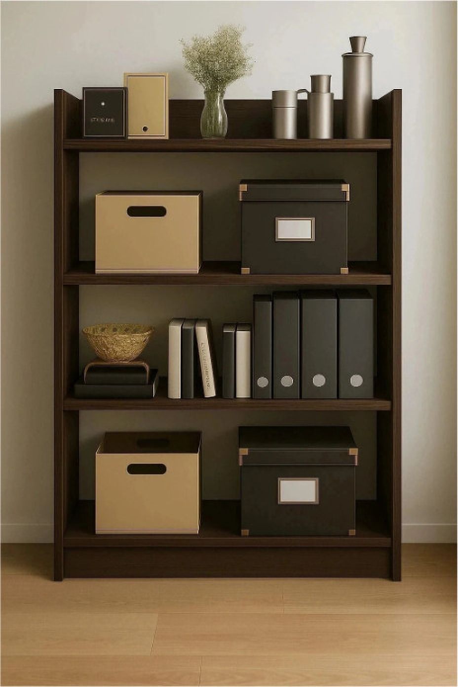 LBS-4T Wenge Engineered Wood Open Book Shelf-image-44