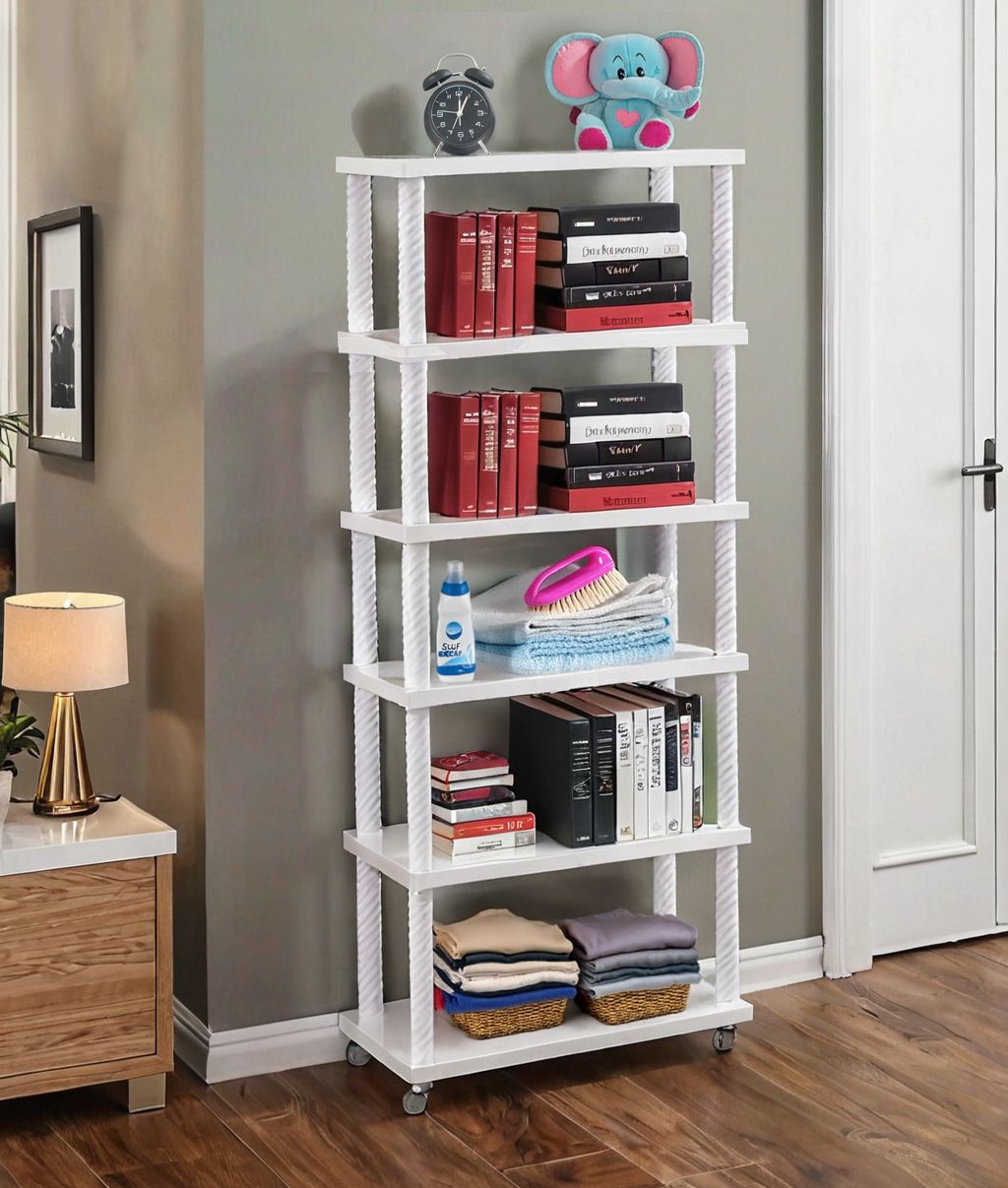 Plastic 6 Shelf Book Organizer Plastic Open Book Shelf-image-17