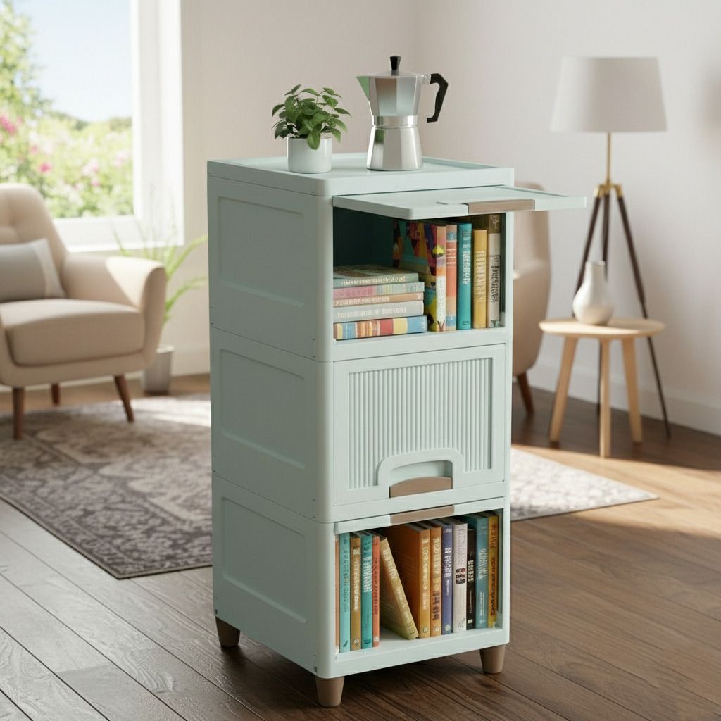 Lightweight Modular Drawer Storage Unit for Kids Plastic Close Book Shelf-image-25