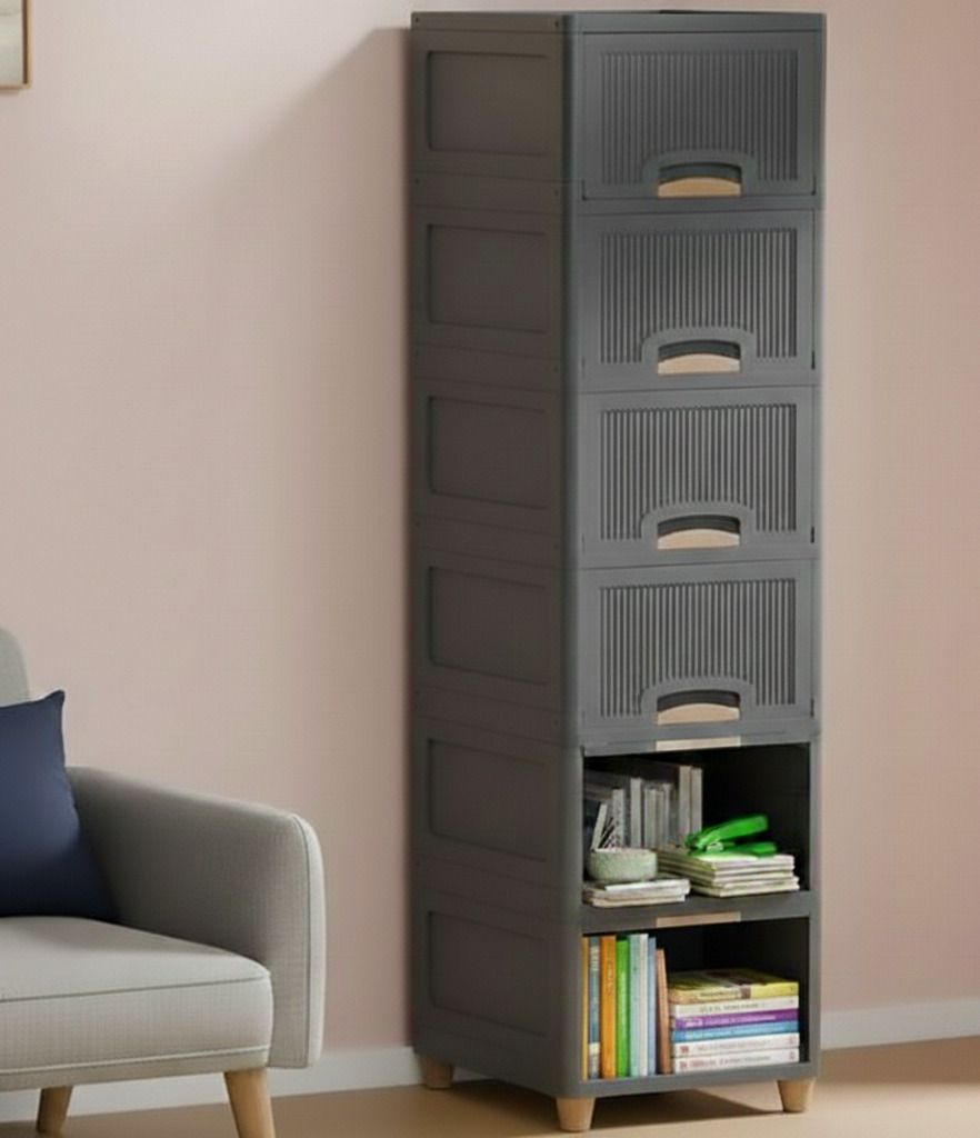 maxtid Large Capacity Multi-Layer Drawer Cabinet Plastic Open Book Shelf-picture-18