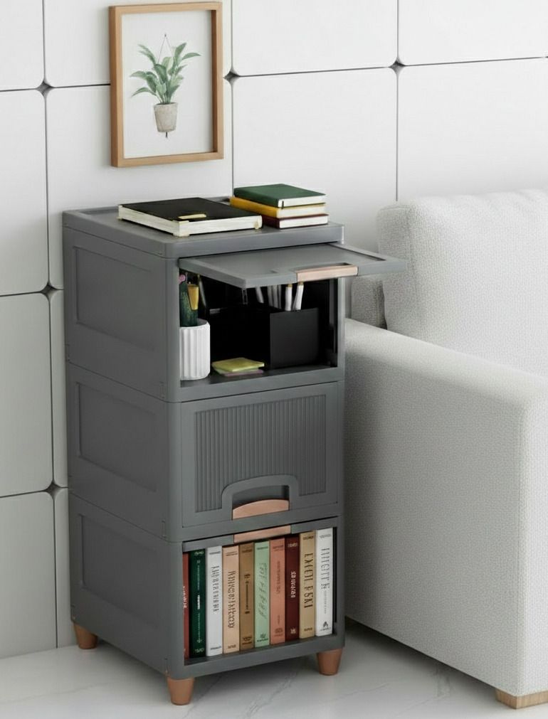 maxtid Large Capacity Multi-Layer Drawer Cabinet Plastic Open Book Shelf-picture-21