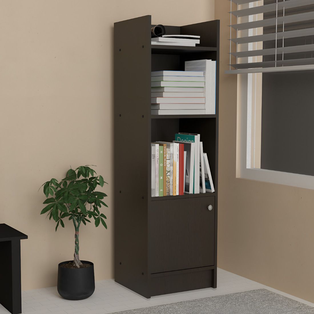 neuspace Phoenix 3 Layer Engineered Wood Semi-Open Book Shelf-picture-13