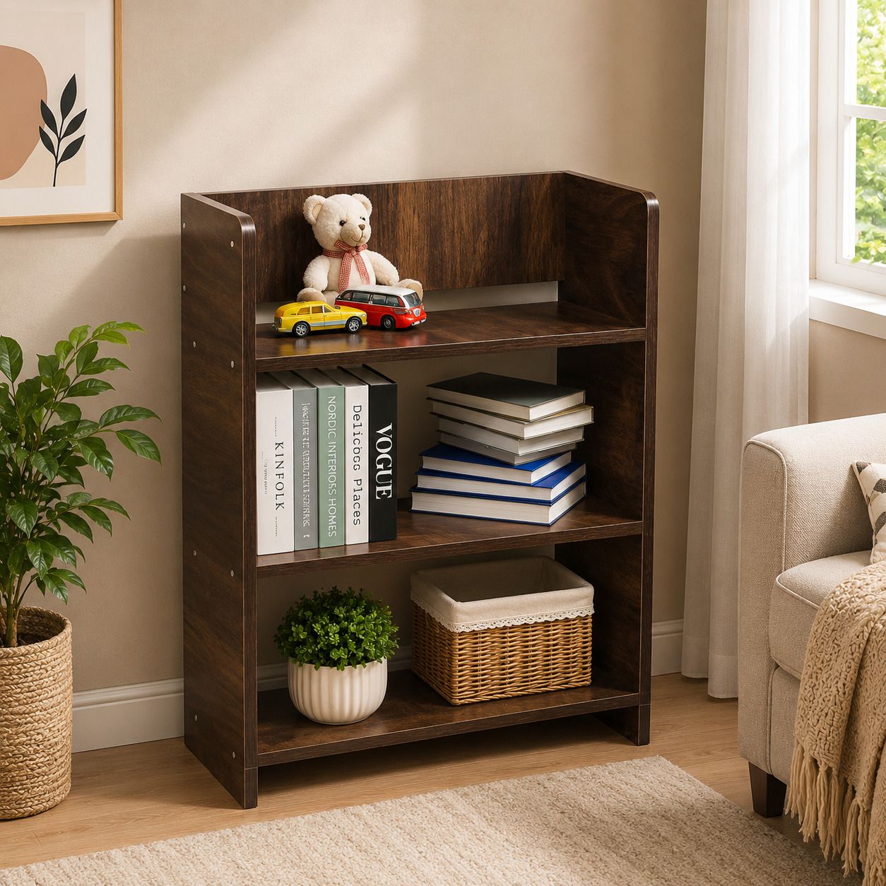 yesmom YNS-07 Wooden Bookshelf Series Engineered Wood Open Book Shelf-picture-23