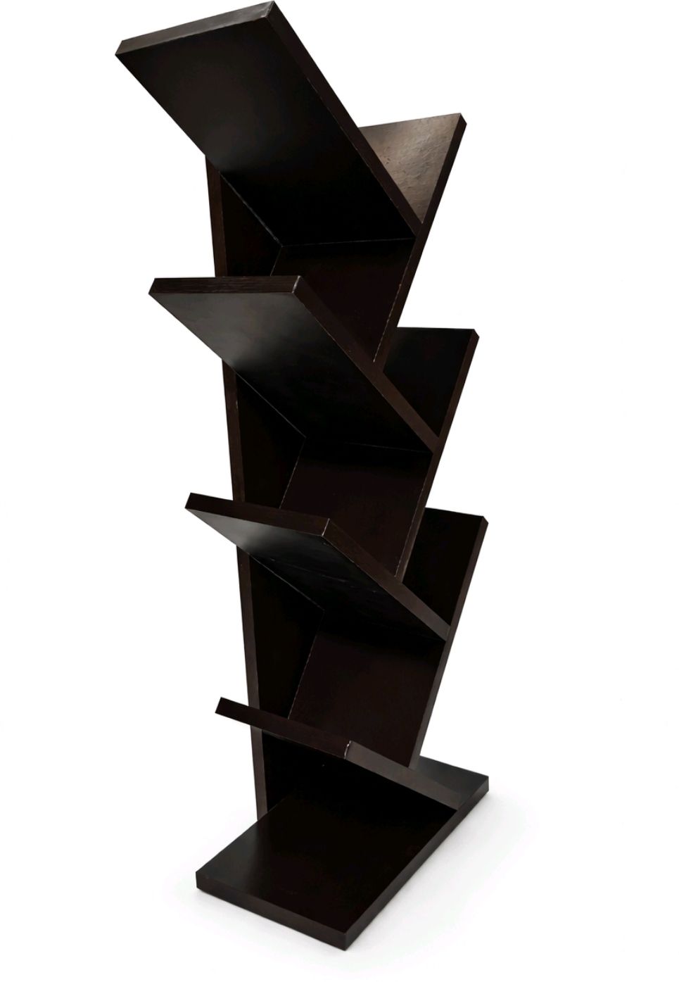 yesmom 7-Tier Tree Shaped Wooden Book Rack Space Saving Corner Shelf for Home Engineered Wood Open Book Shelf-picture-47
