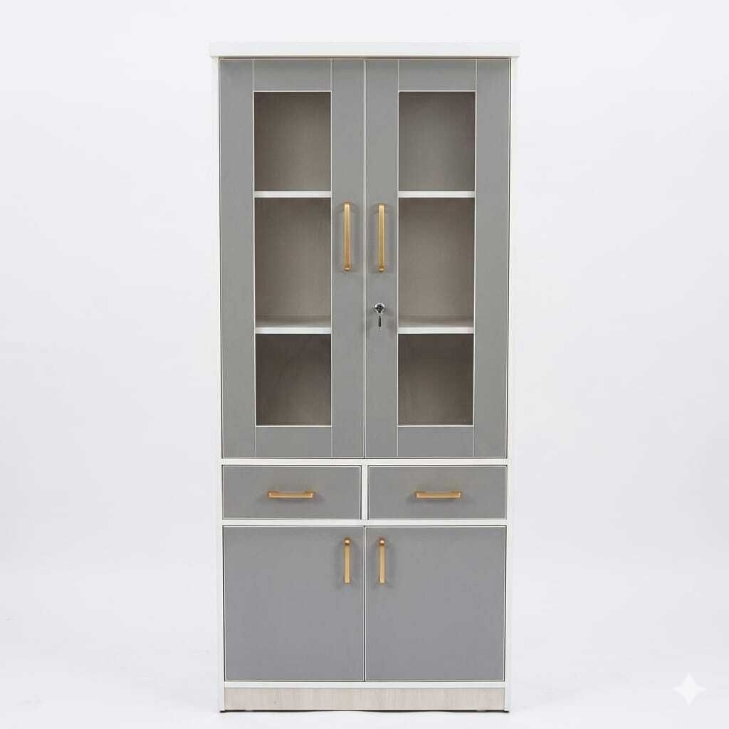 raika furniture Book Shelf Gray Engineered Wood Close Book Shelf-picture-36