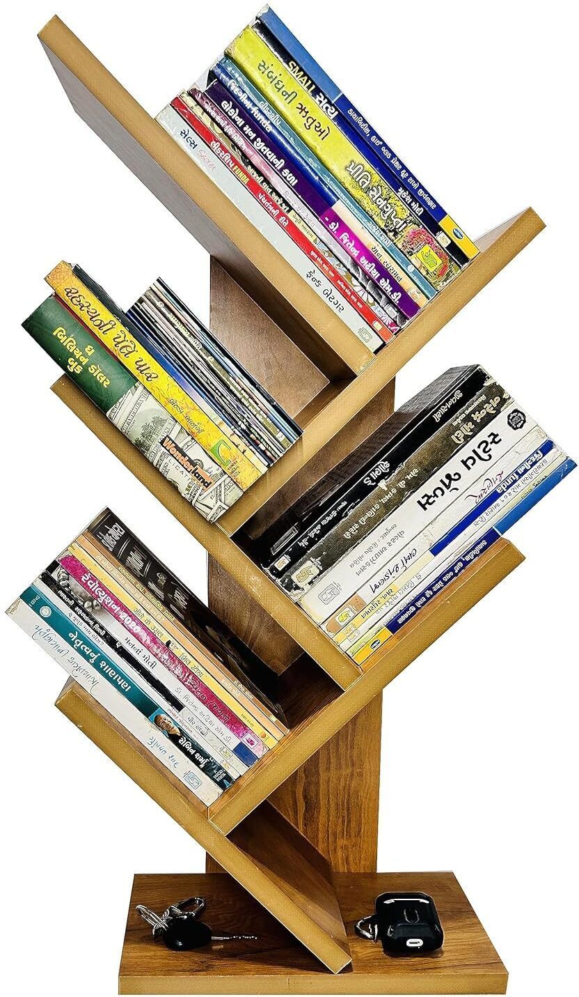 Engineered Wooden Book Rack,Space Saver Book Shelf for Home Living Engineered Wood Open Book Shelf