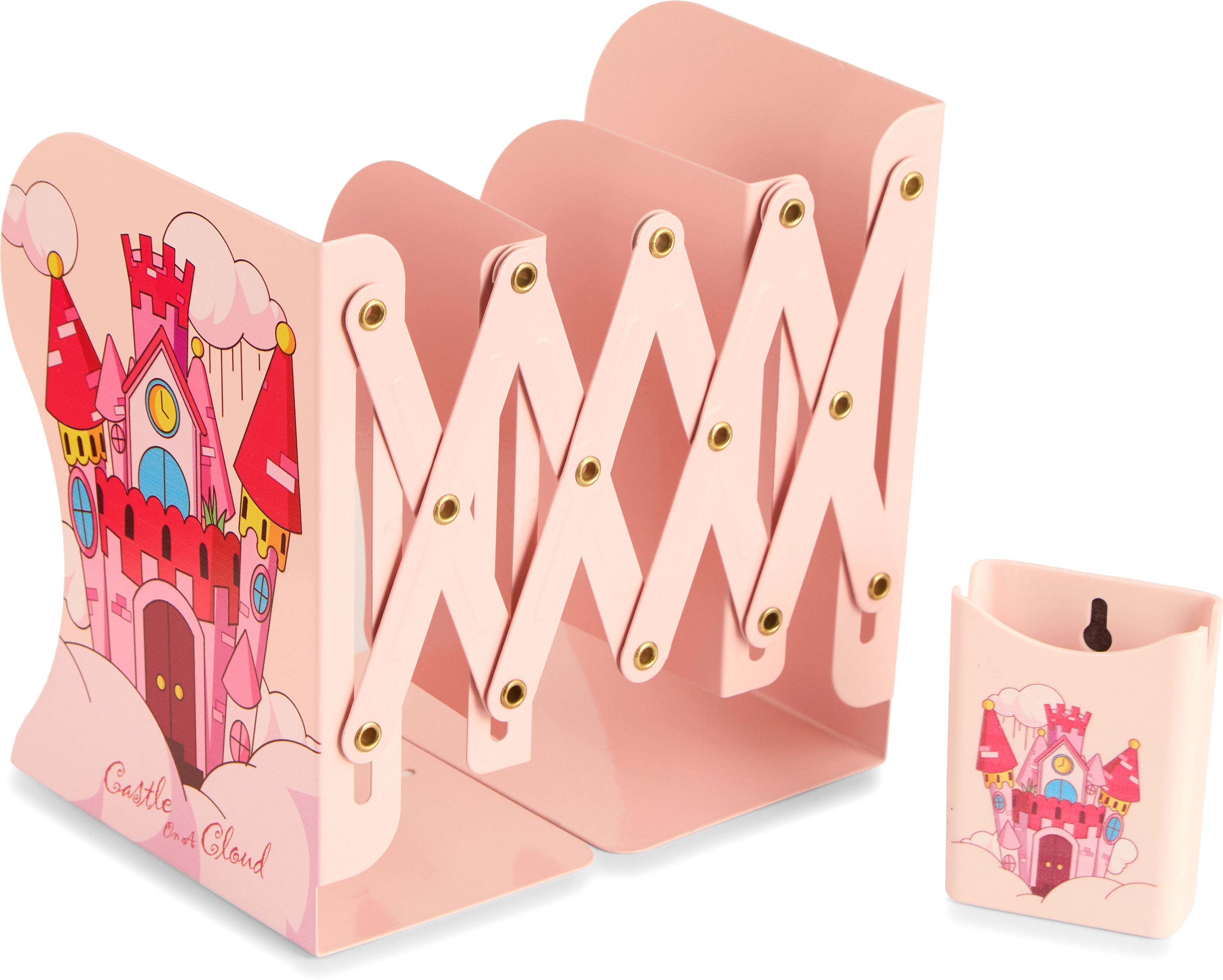 stancray Cartoon print file, book, and pen stand designed to keep your desk Metal Semi-Open Book Shelf-picture-15