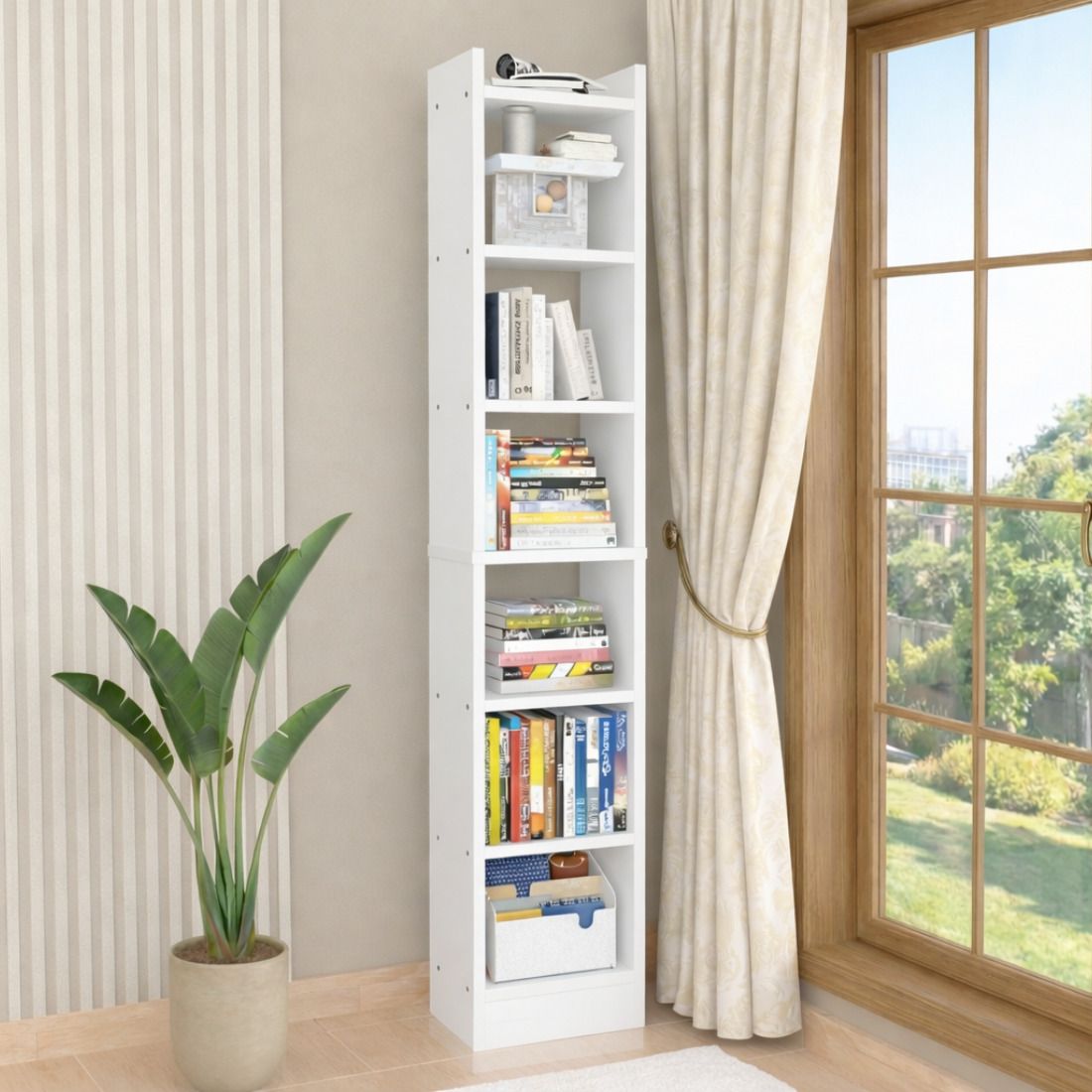 neuspace Eiffel 6 Layer Engineered Wood Open Book Shelf-picture-27