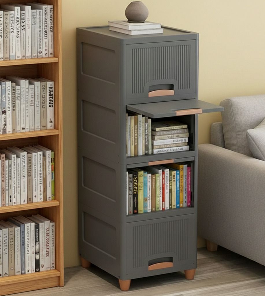 maxtid Large Capacity Multi-Layer Drawer Cabinet Plastic Open Book Shelf-picture-14