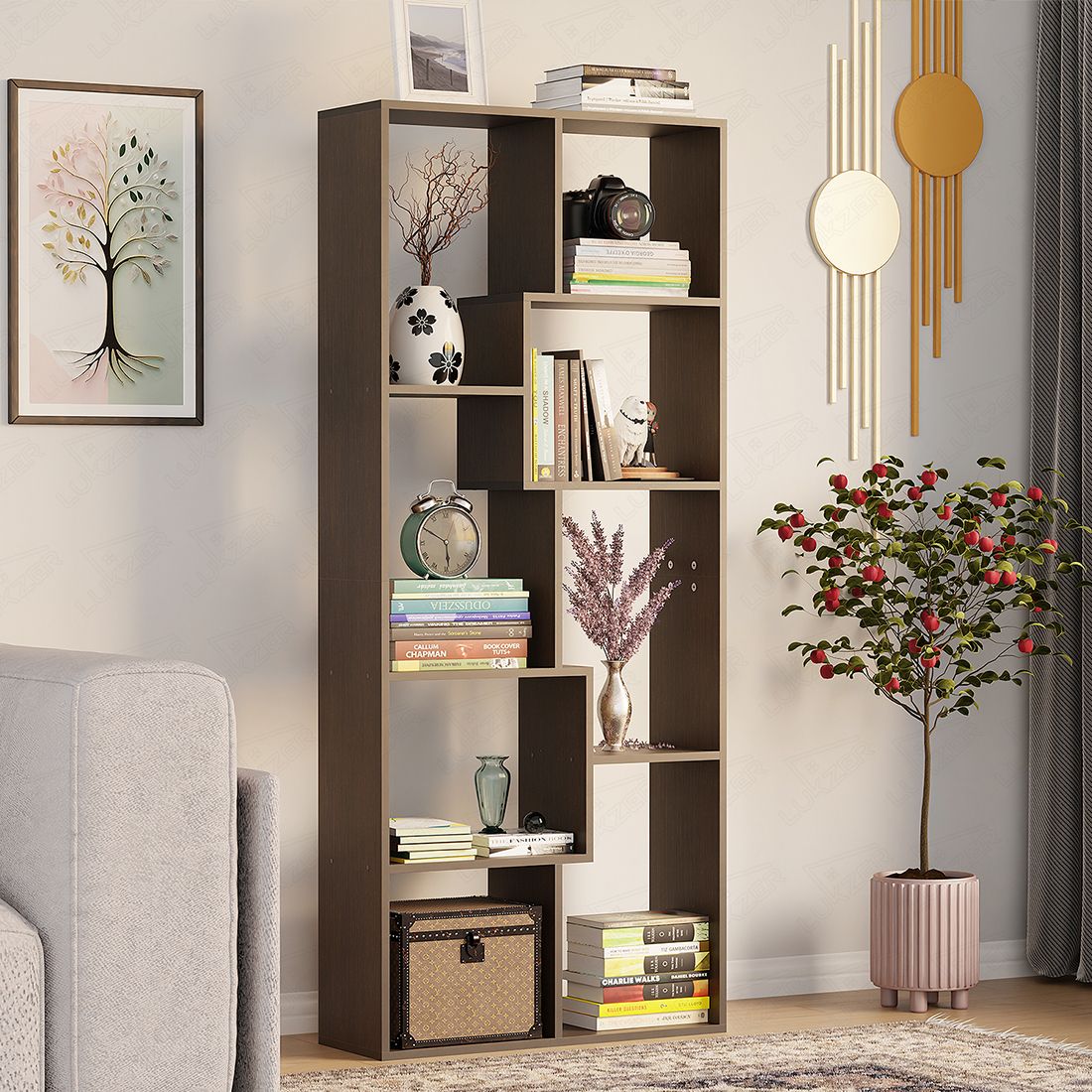 lukzer Engineered Wood Open Book Shelf-picture-18