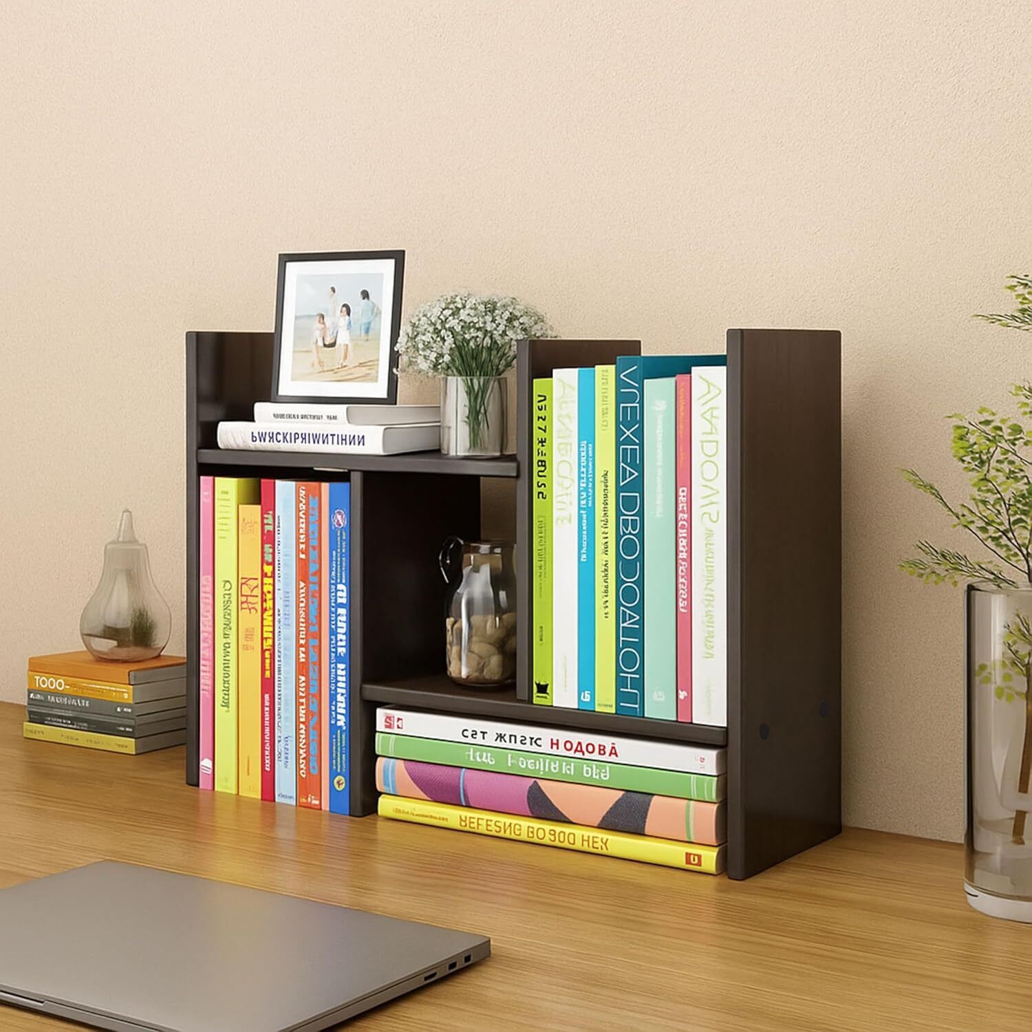 enigmatic woodworks H Shape Wooden Book Shelf for Kids, Study & Living Room Engineered Wood Open Book Shelf-picture-23