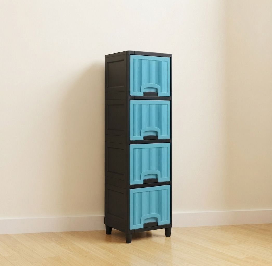 surety for safety Plastic Multipurpose Drawer Cabinet Storage Rack Plastic Open Book Shelf-picture-12