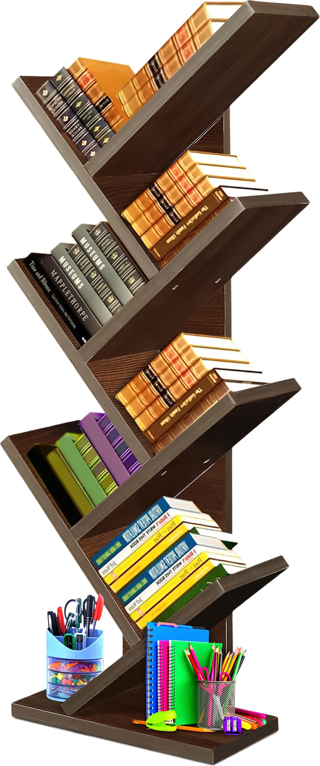 ne furniture 7-Tier Book Rack, Storage of Book case, Free-Standing Books Engineered Wood Open Book Shelf-picture-11