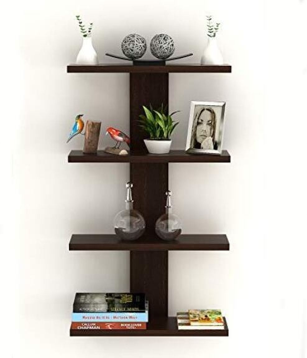 mark wood Wall Mount Shelf 4 Shelf Engineered Wood Open Book Shelf-picture-24