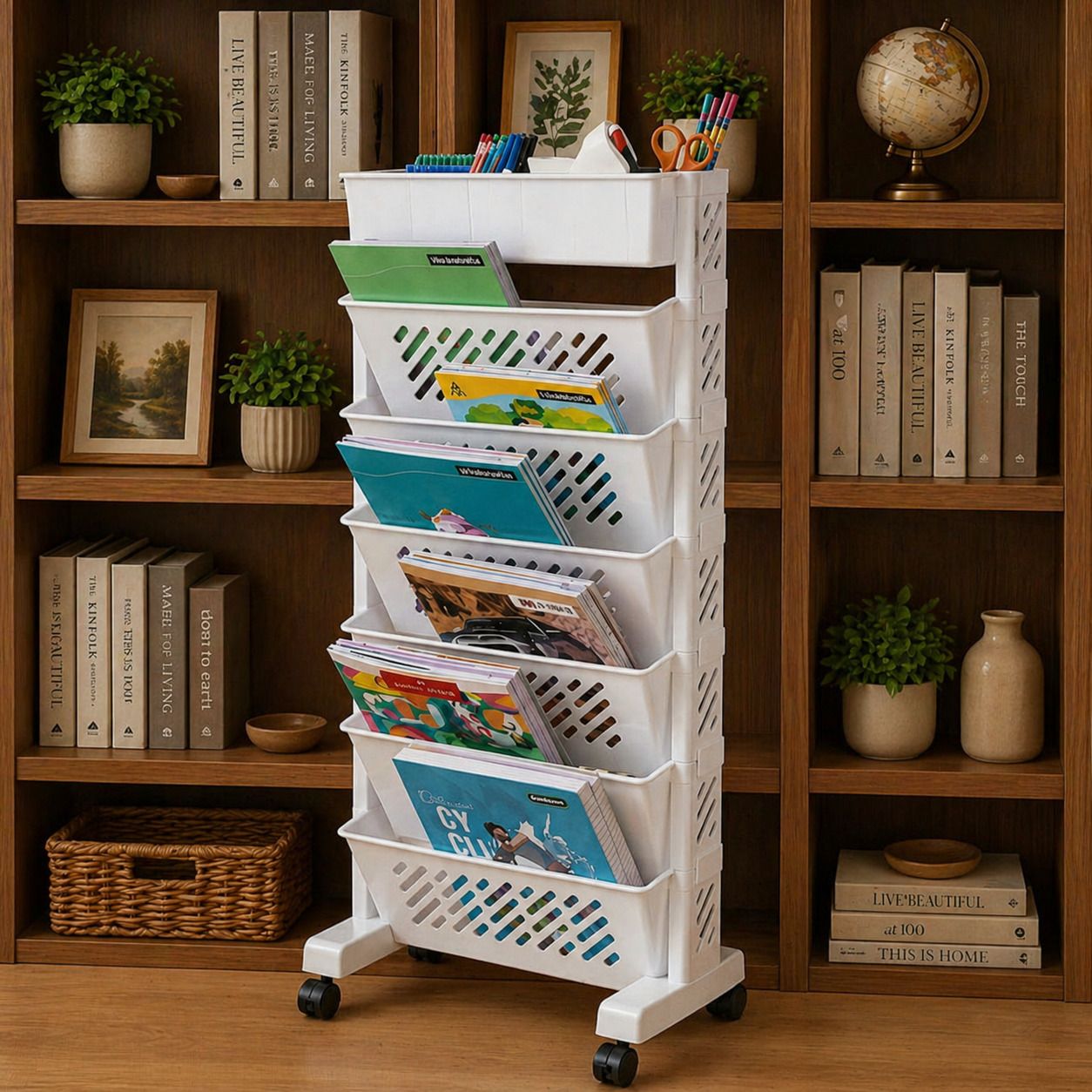 vallaree 5 Layer Book Shelf Multipurpose Plastic Close Book Shelf-picture-17