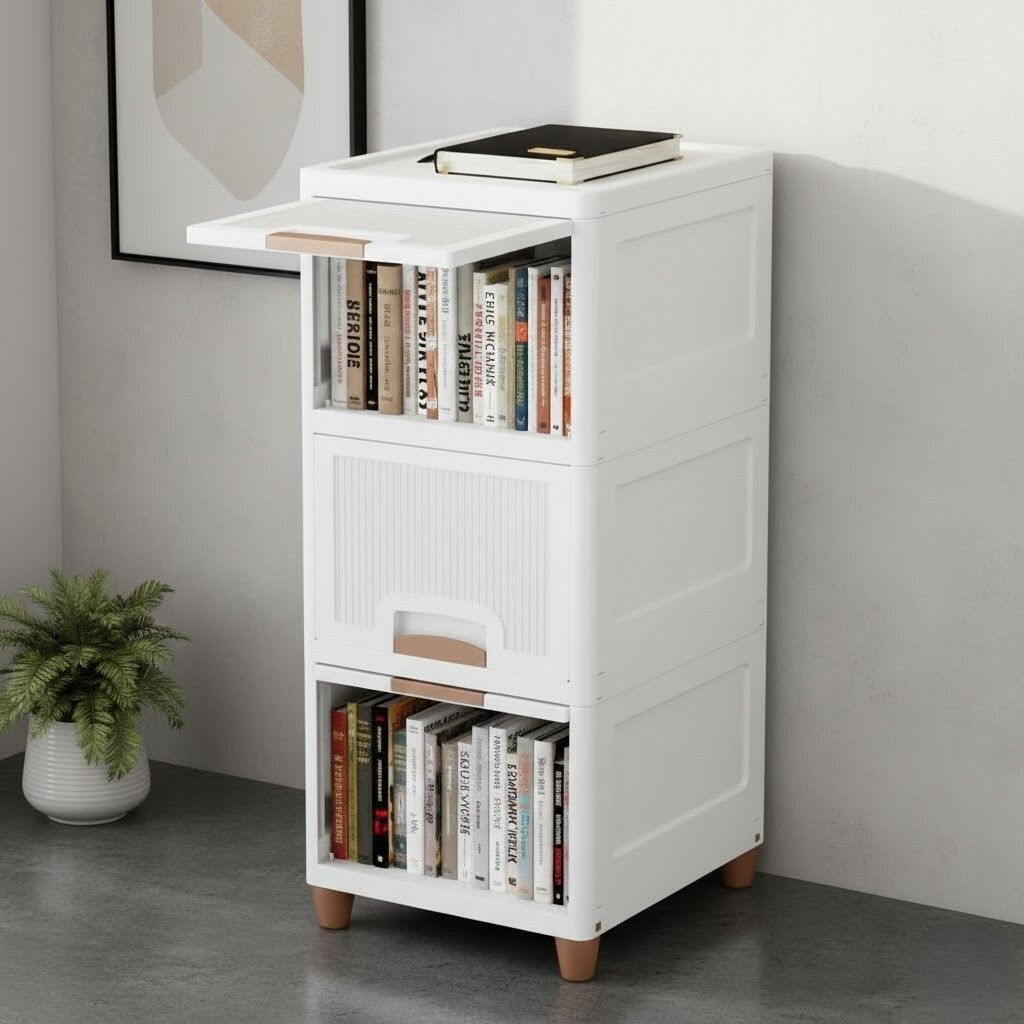 grotheory Compact Multi-Layer Shoe Rack Cabinet for Home Plastic Close Book Shelf-picture-11