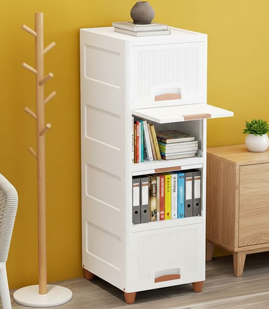 maxtid Large Capacity Multi-Layer Drawer Cabinet Plastic Open Book Shelf-picture-39